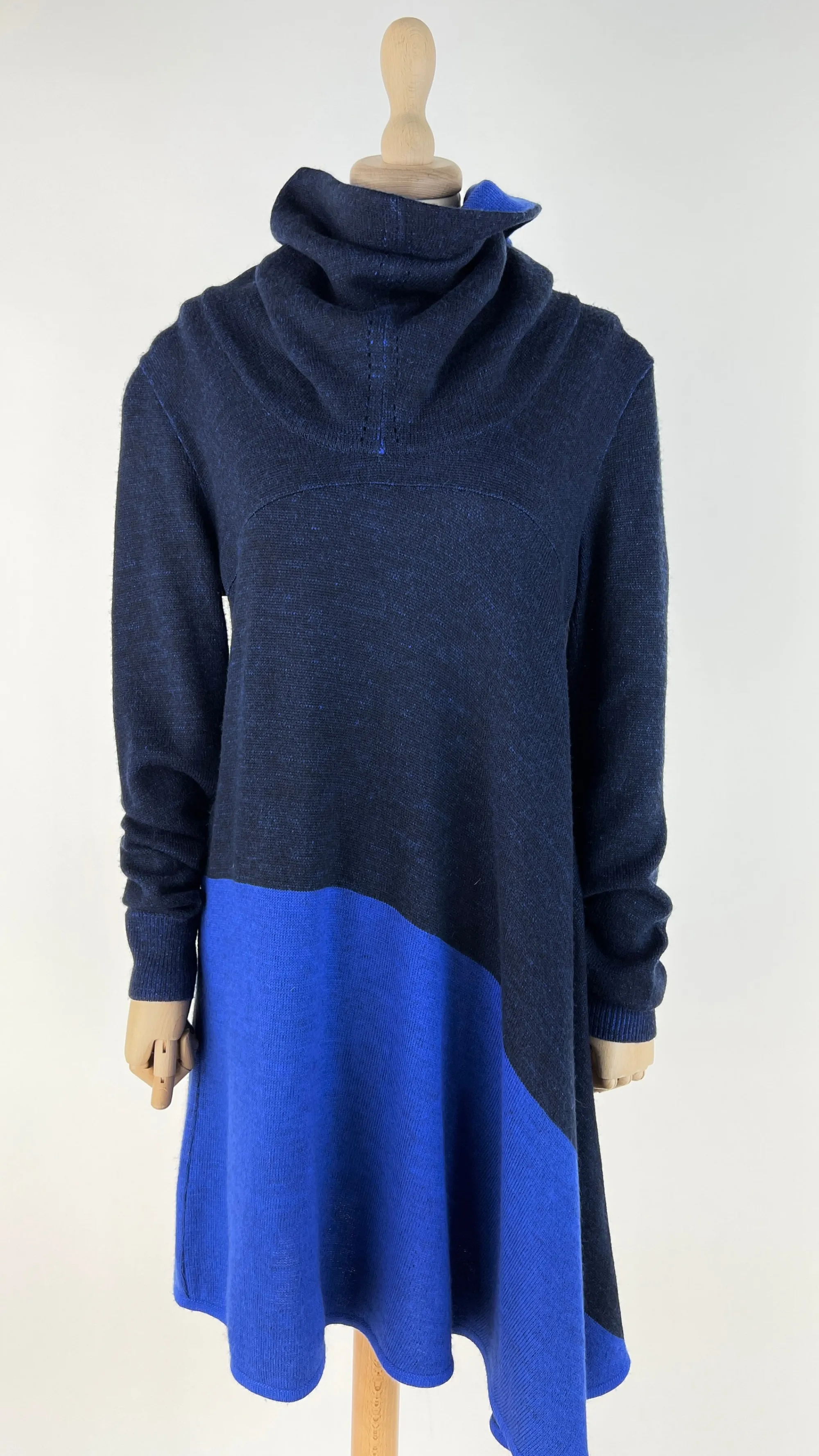 Donna BALENCIAGA.KNITS Abiti Midi | Blu/azzurro/verde>Abito asimmetrico con drappeggiato