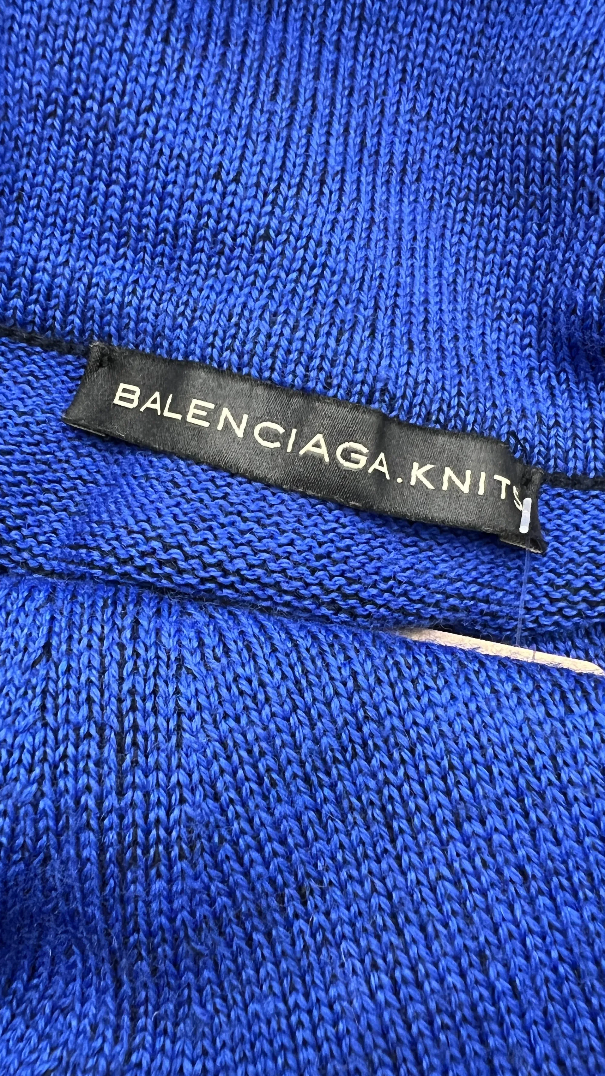 Donna BALENCIAGA.KNITS Abiti Midi | Blu/azzurro/verde>Abito asimmetrico con drappeggiato