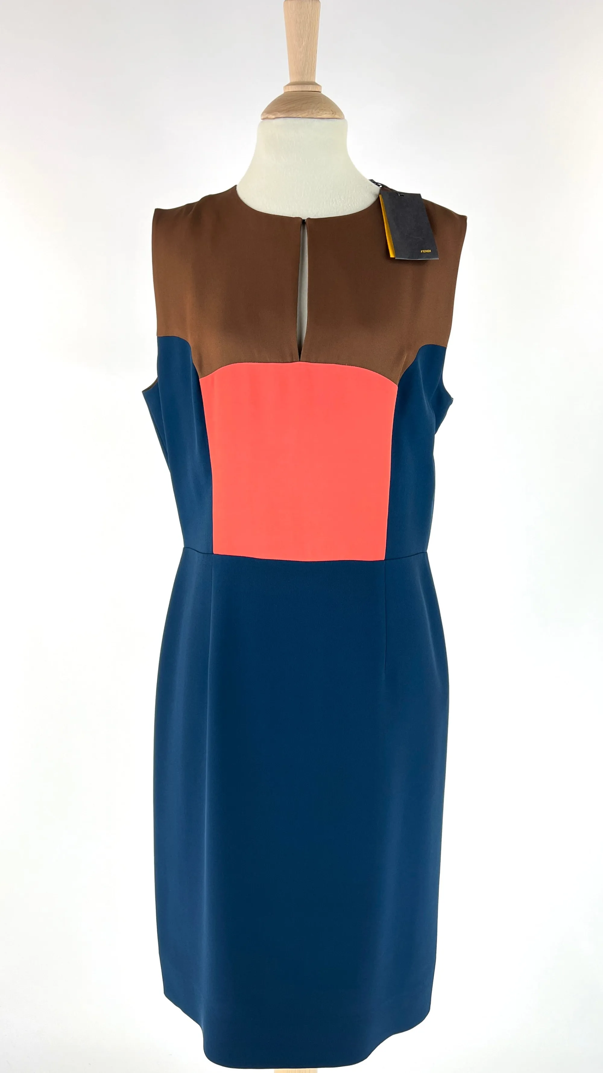 Donna FENDI Abiti Corti | Fantasie>Abito color block con cartellino