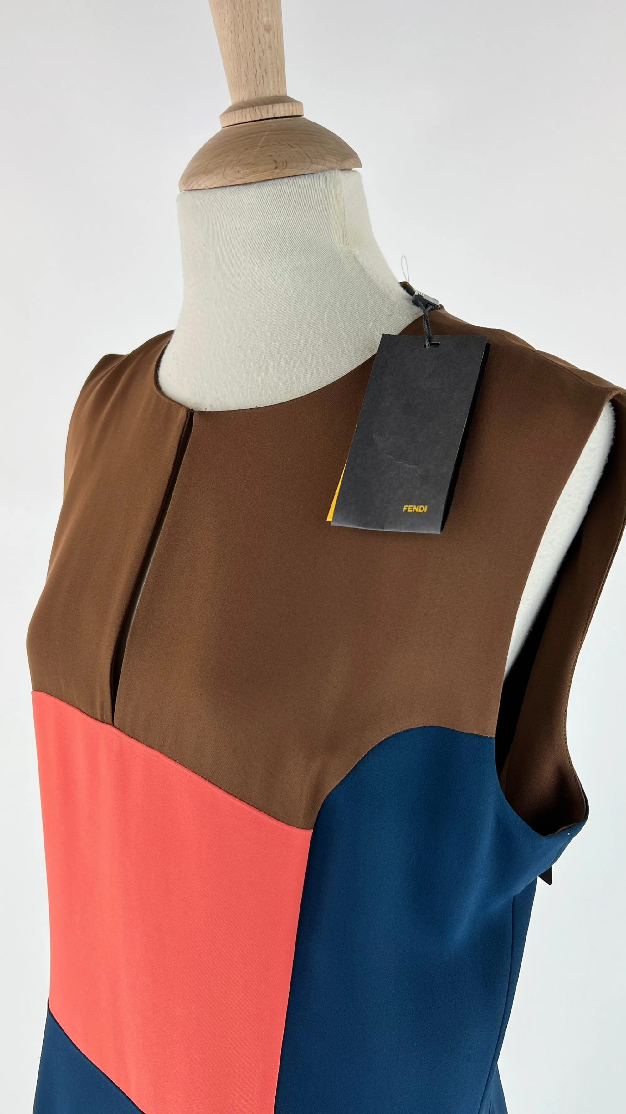 Donna FENDI Abiti Corti | Fantasie>Abito color block con cartellino