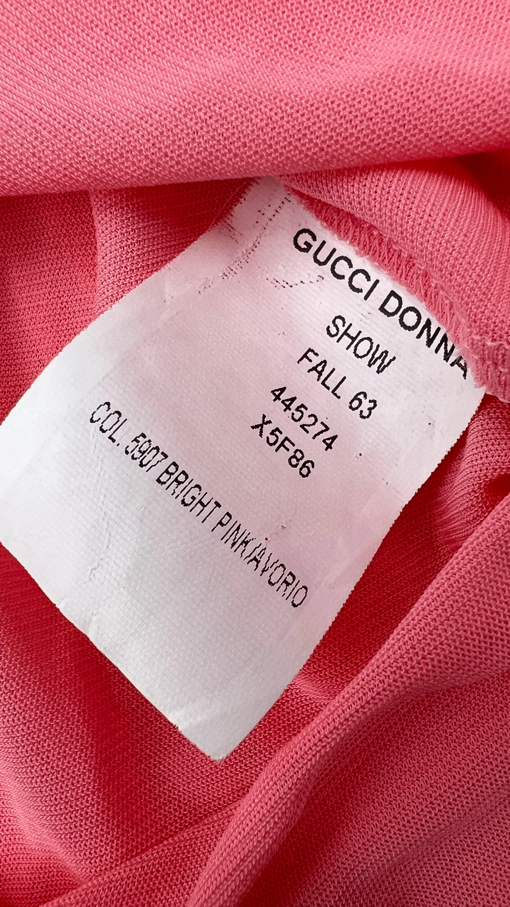 Donna GUCCI Abiti Corti | Rosso/rosa/viola>Abito con dettagli plissè e passamaneria