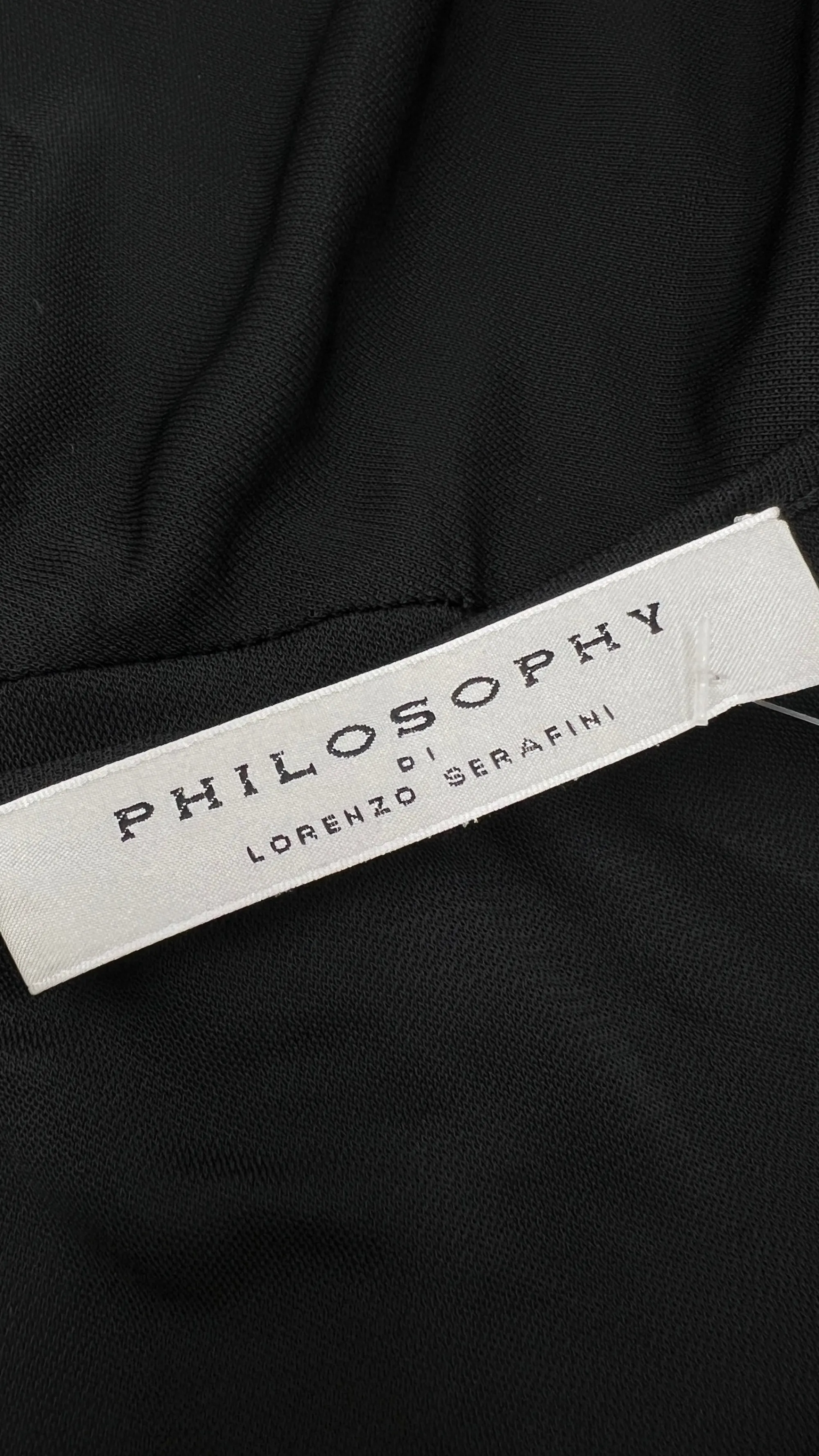 Donna Philosophy di Lorenzo Serafini Abiti Lunghi E Tute | Bianco/nero/grigio>Abito con volant e lacci con cartellino