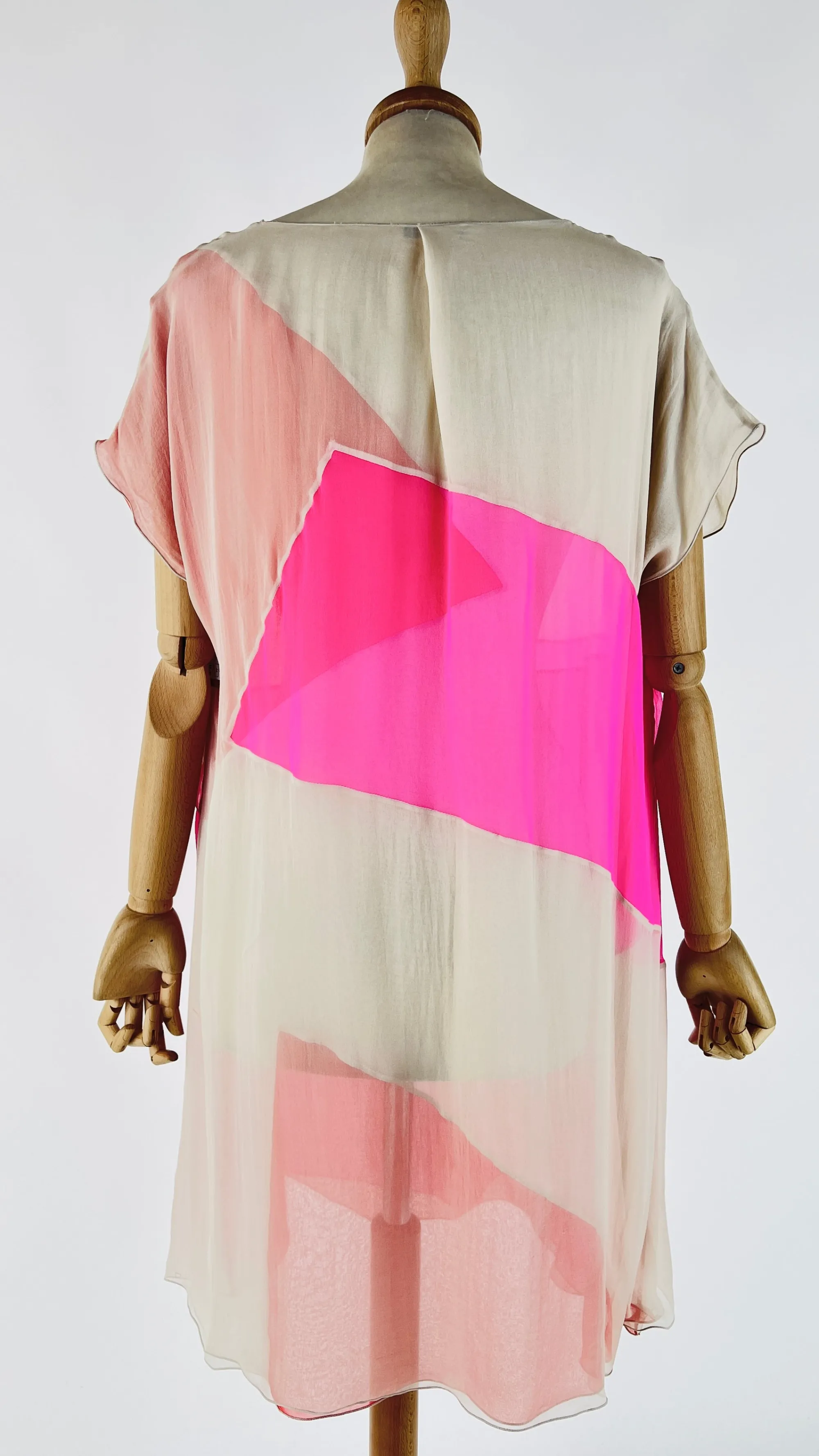 Donna BOTTEGA VENETA Abiti Corti | Rosso/rosa/viola>Abito in chiffon di seta bicolor