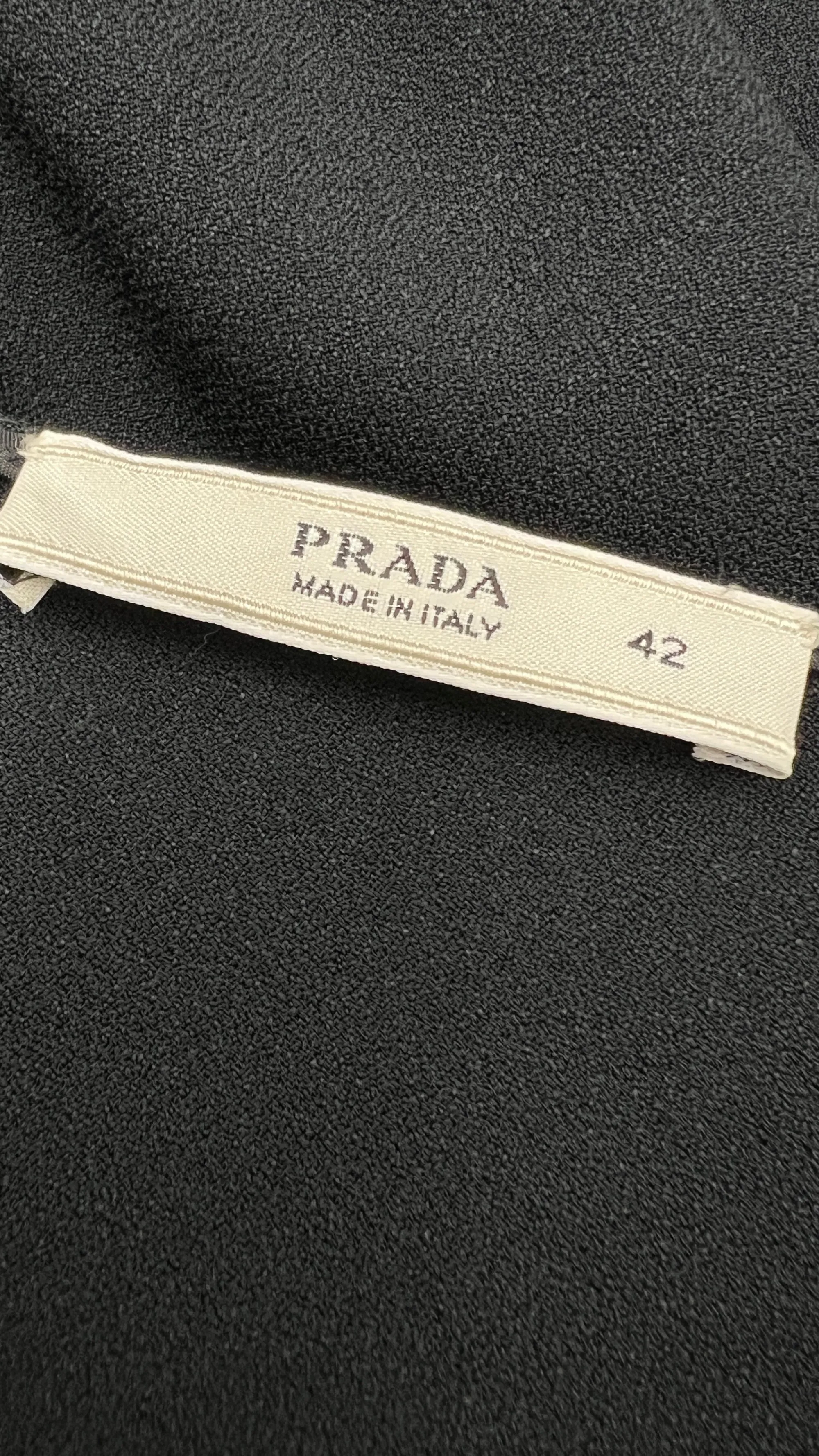 Donna PRADA Abiti Corti | Bianco/nero/grigio>Abito in crepe nero inserto velluto