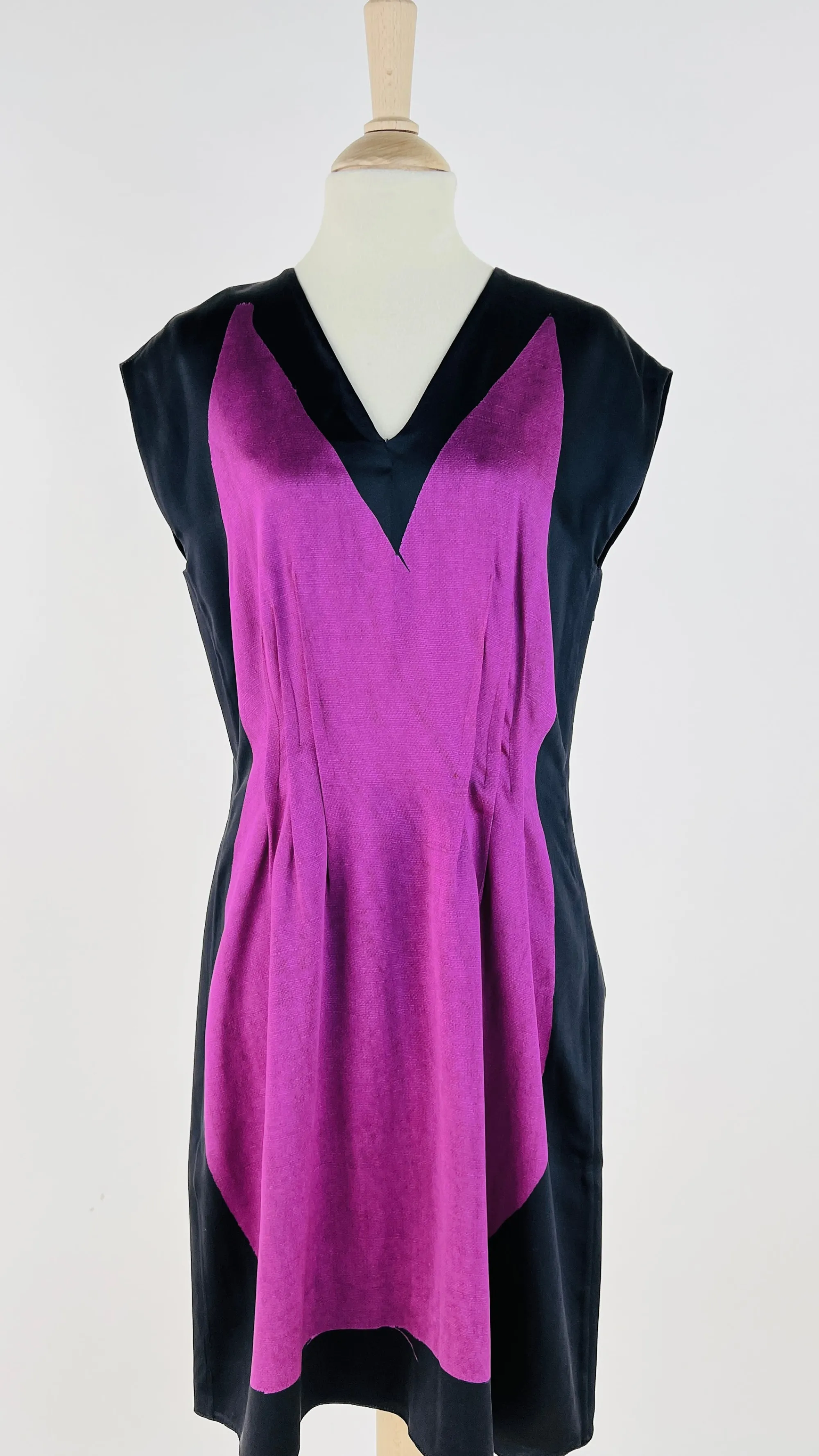 Donna Narciso Rodriguez Abiti Midi | Rosso/rosa/viola>Abito seta bicolor con pinces