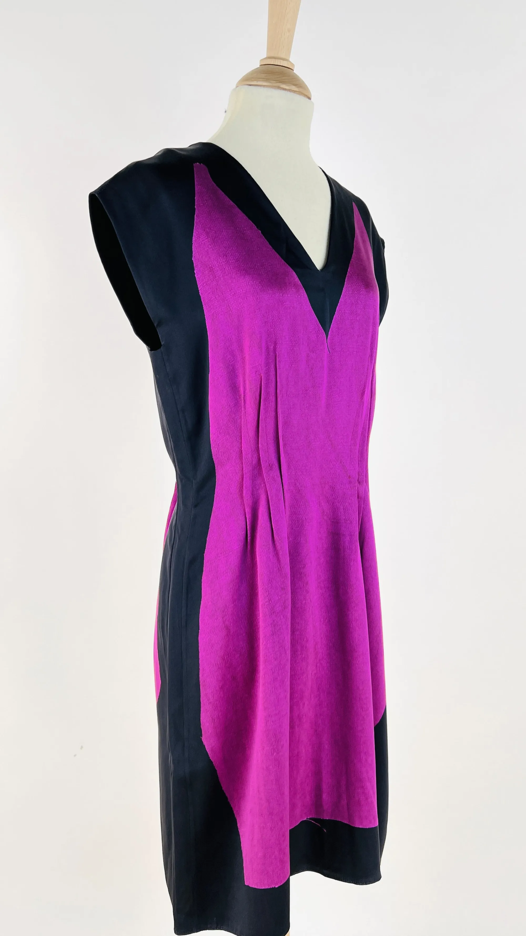 Donna Narciso Rodriguez Abiti Midi | Rosso/rosa/viola>Abito seta bicolor con pinces