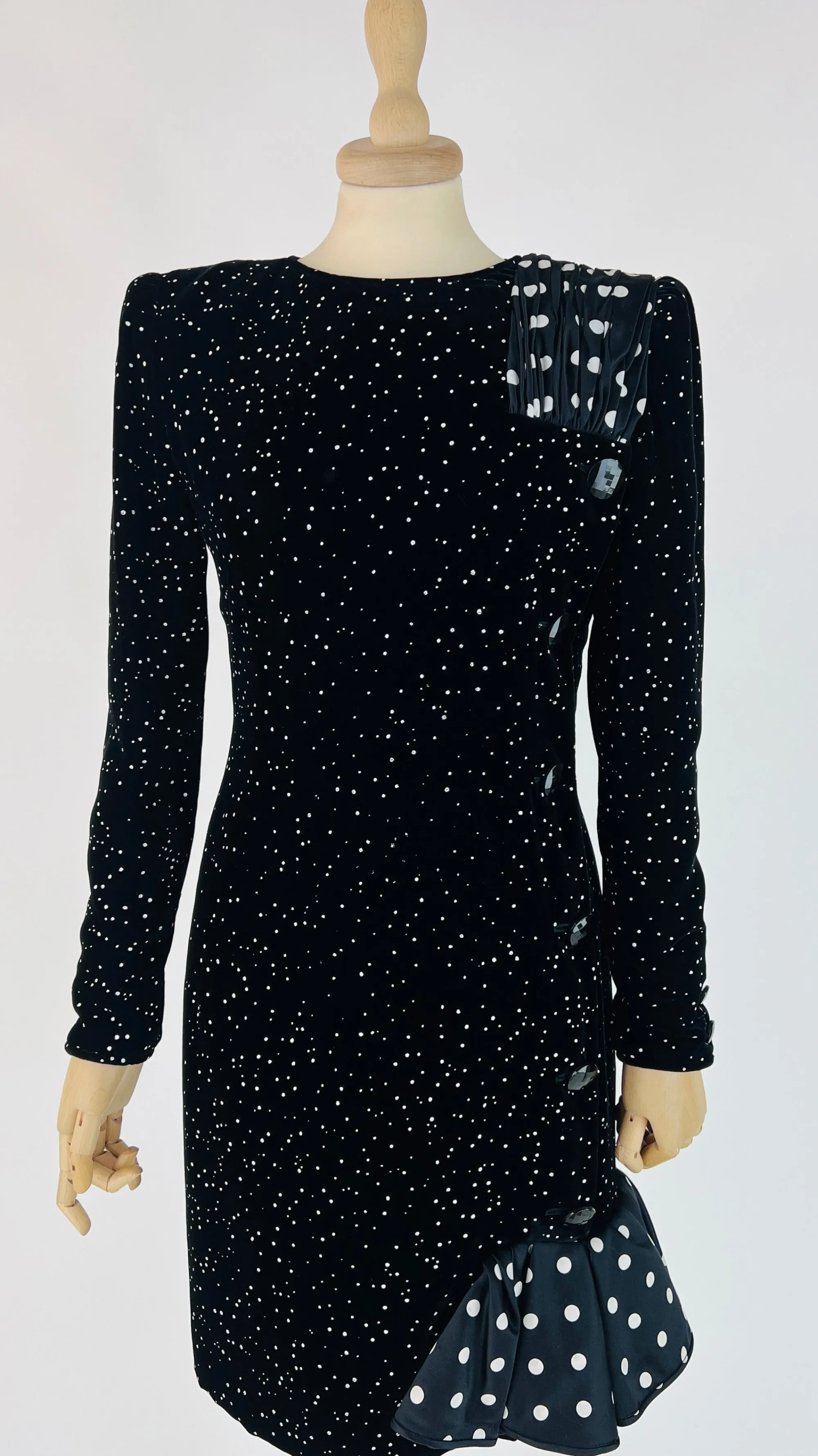 Donna Valentino Night Abiti Corti | Bianco/nero/grigio>Abito vintage fantasia mix pois