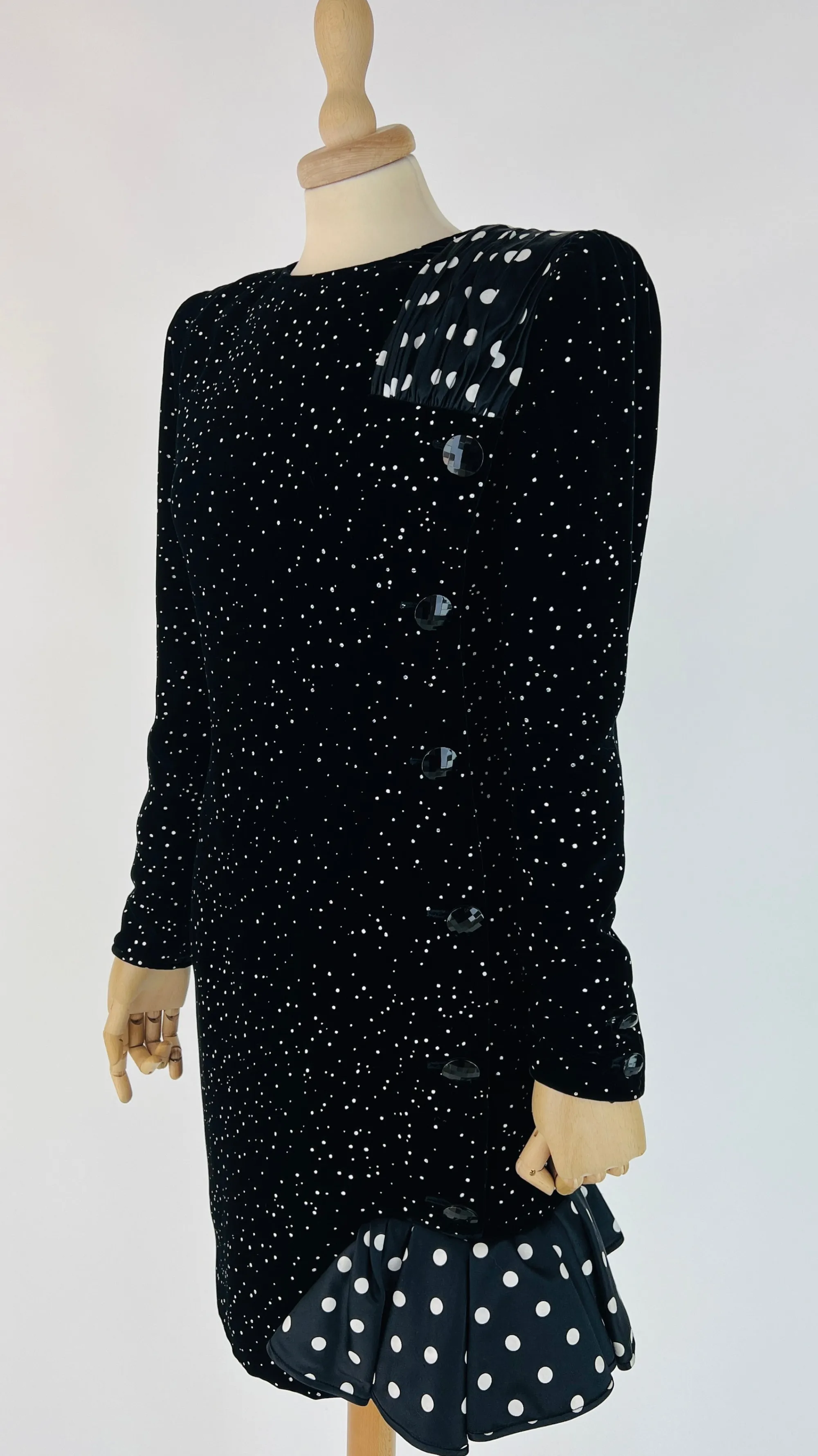 Donna Valentino Night Abiti Corti | Bianco/nero/grigio>Abito vintage fantasia mix pois