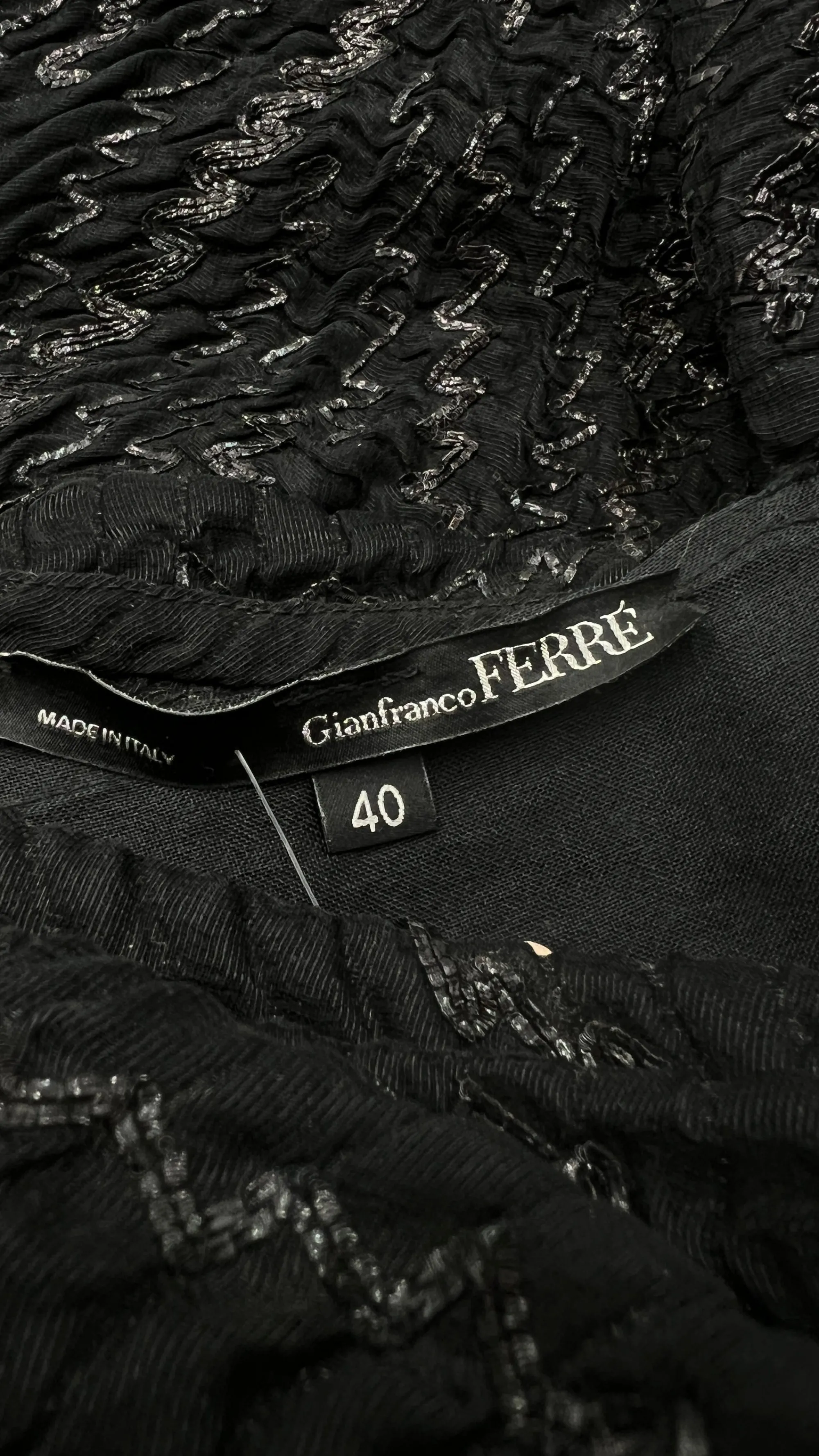 Donna GIANfrANCO FERRE Abiti Corti | Abiti Da Cerimonia Ed Eventi>Abito vintage nero goffrato
