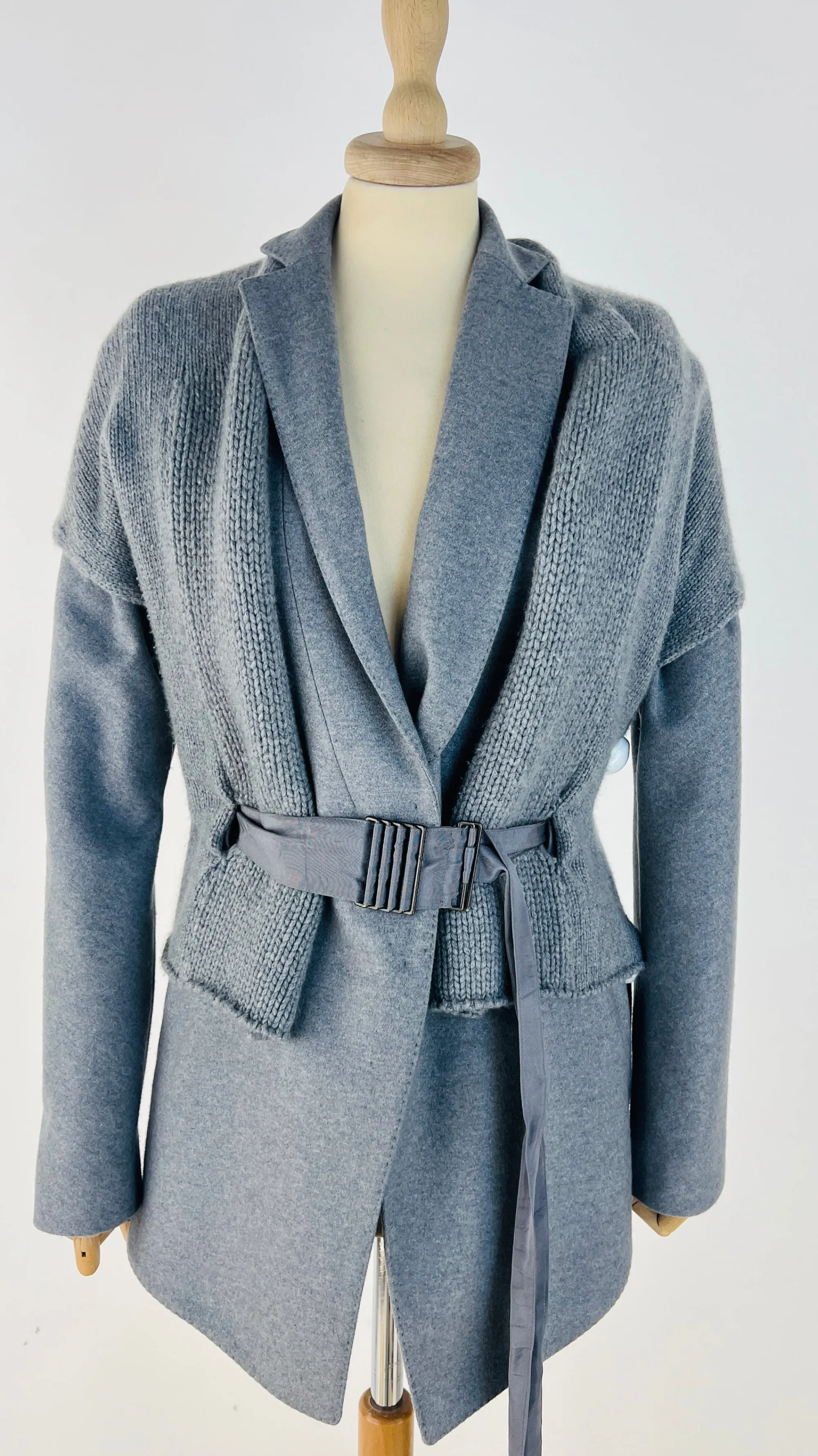 Donna Brunello cucinelli Blazer | Bianco/nero/grigio>Blazer con maglia e cinta