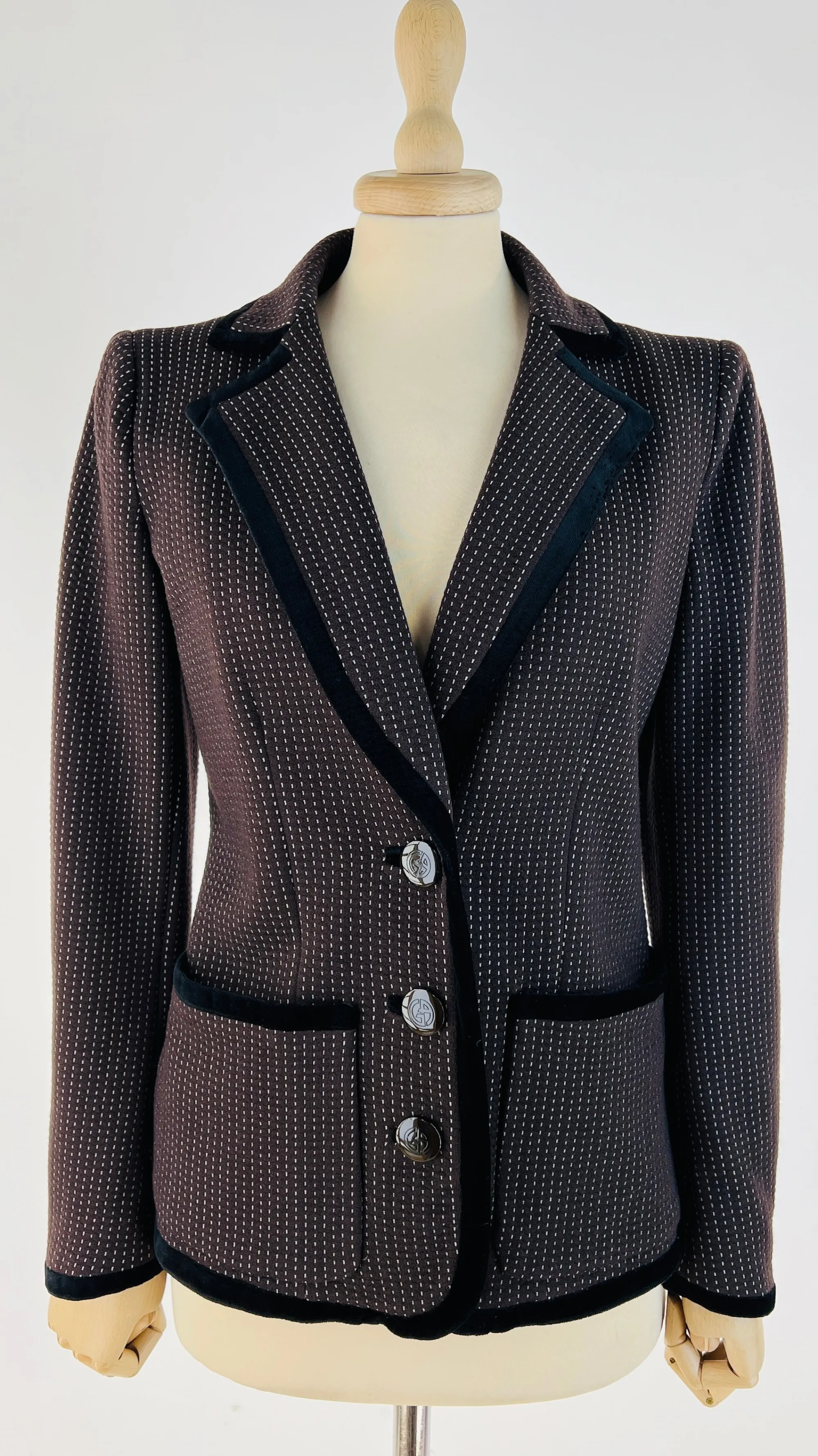 Donna GIORGIO ARMANI Giallo/arancione/marrone/oro>Blazer marrone bordi velluto