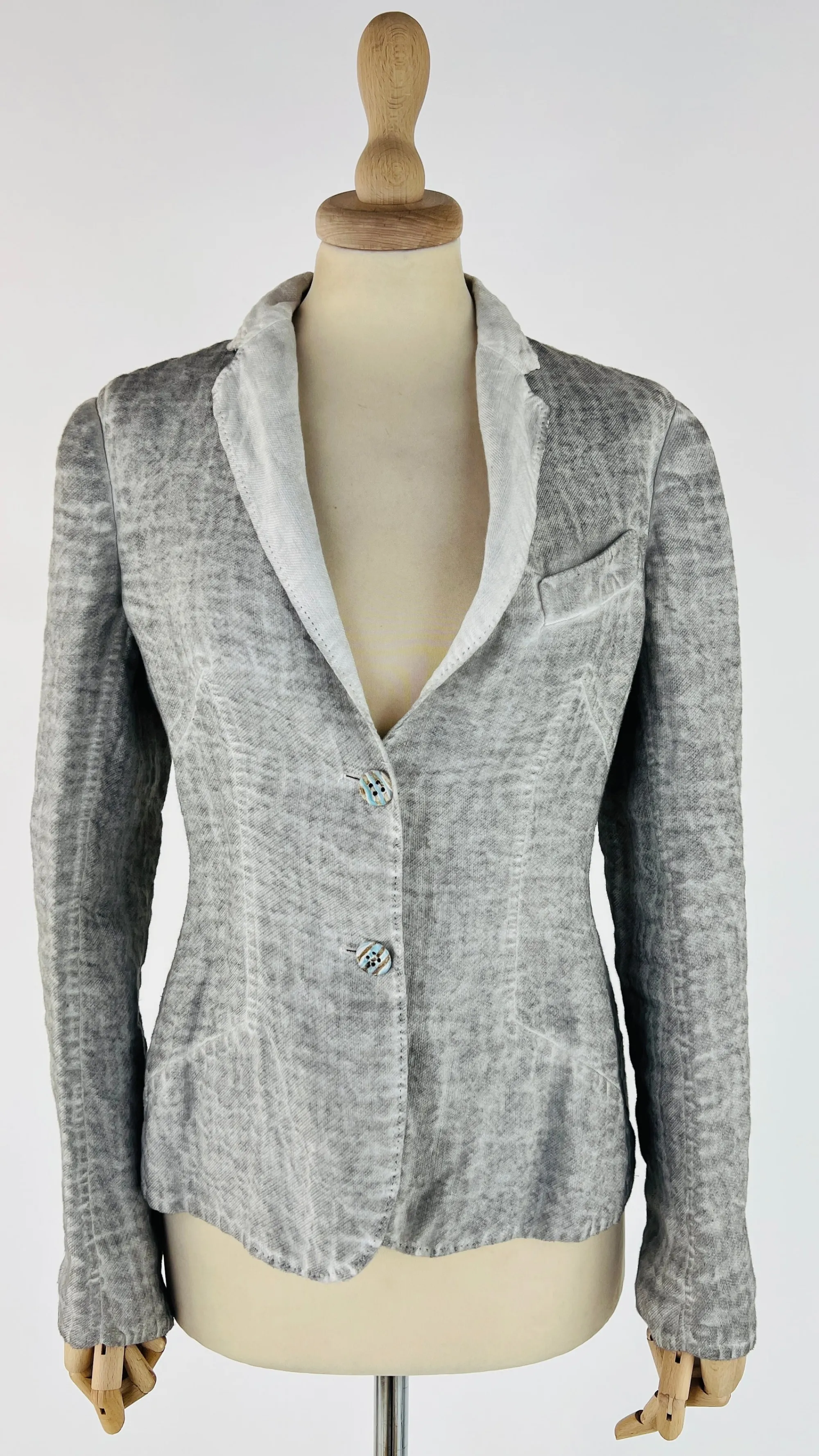 Donna YOSHI FUNABASHI Blazer | Bianco/nero/grigio>Blazer stampa effetto vissuto con cartellino