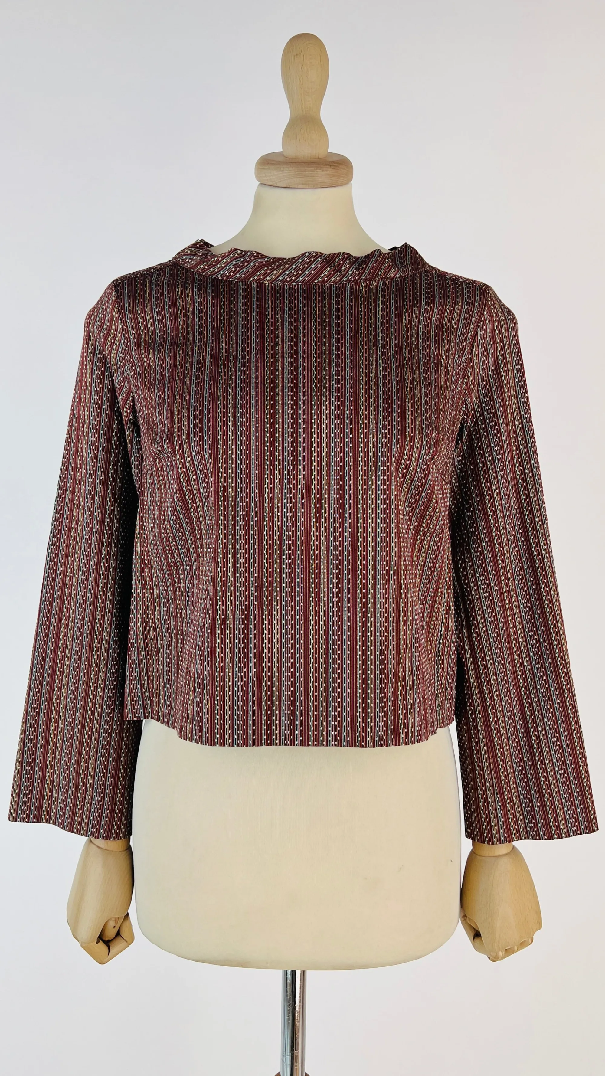 Donna Blu deep Longsleeves | Fantasie>Blusa cropped a righe multicolor