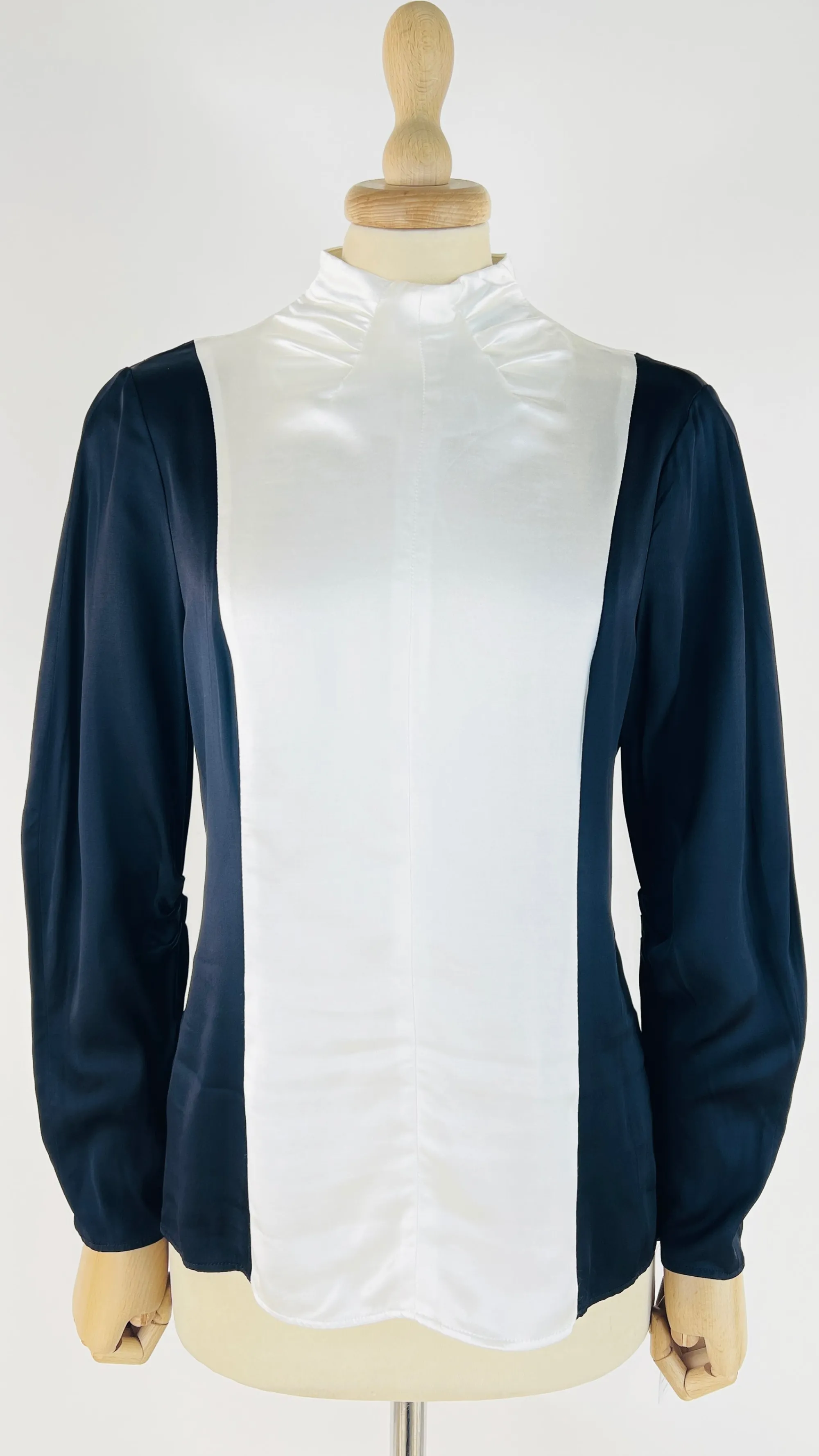 Donna Intrend Longsleeves | Bianco/nero/grigio>Blusa satin bianco e nero