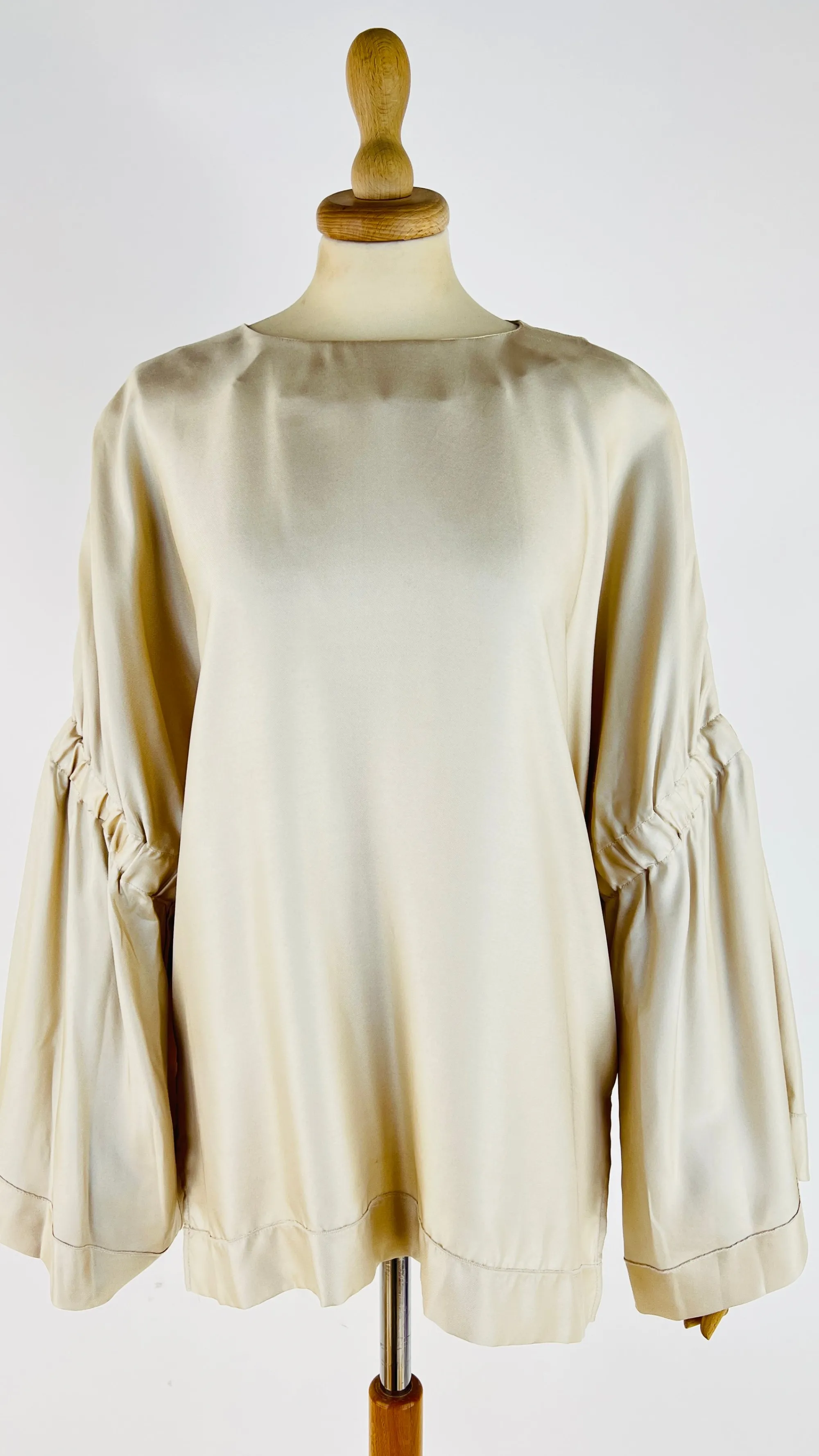 Donna ALYSI Longsleeves | Giallo/arancione/marrone/oro>Blusa satin maniche elasticizzate