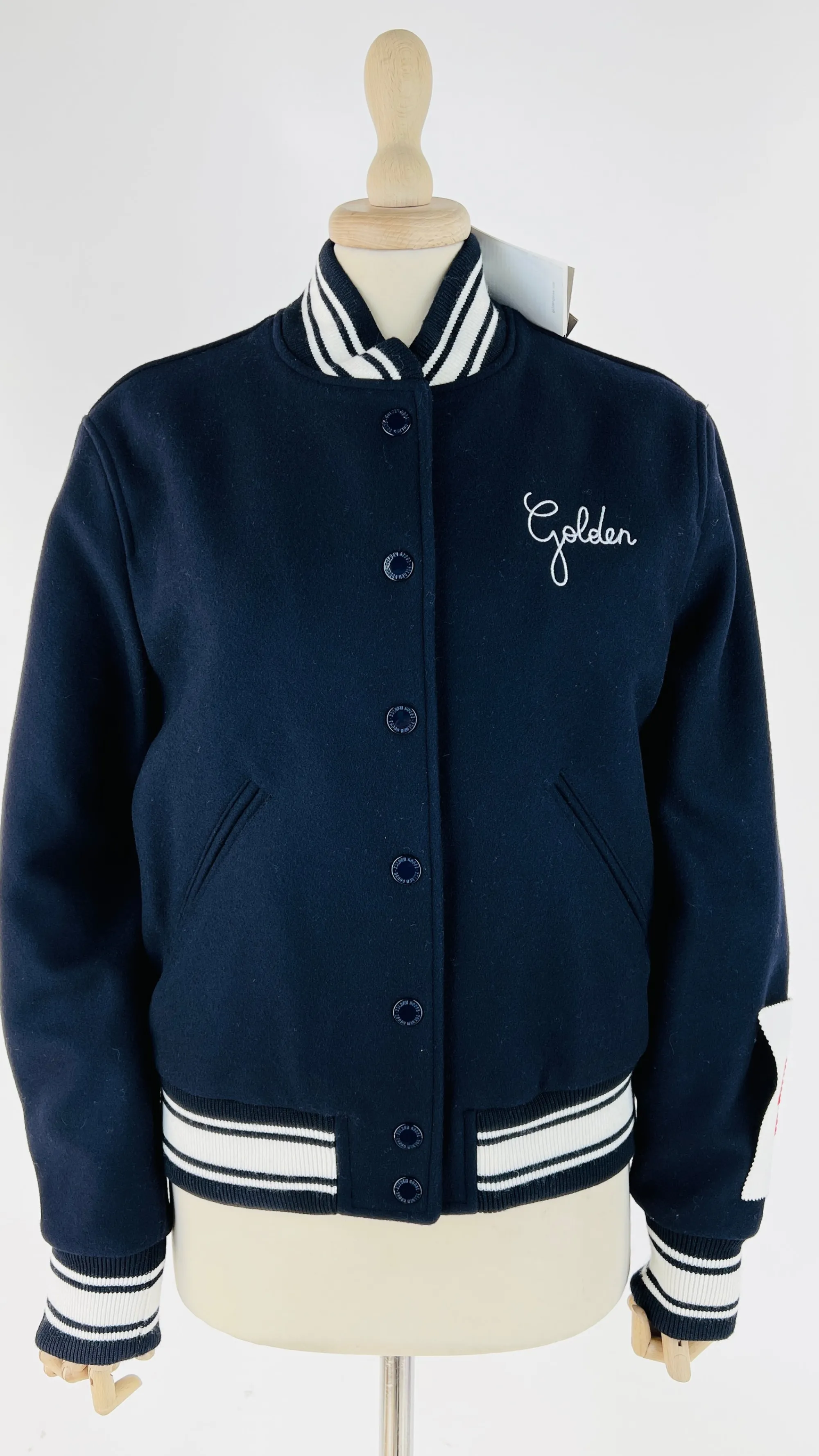 Donna Golden Goose Cappotti, Trench, Soprabiti | Giacche&piumini>Bomber blu navy dettagli bianchi