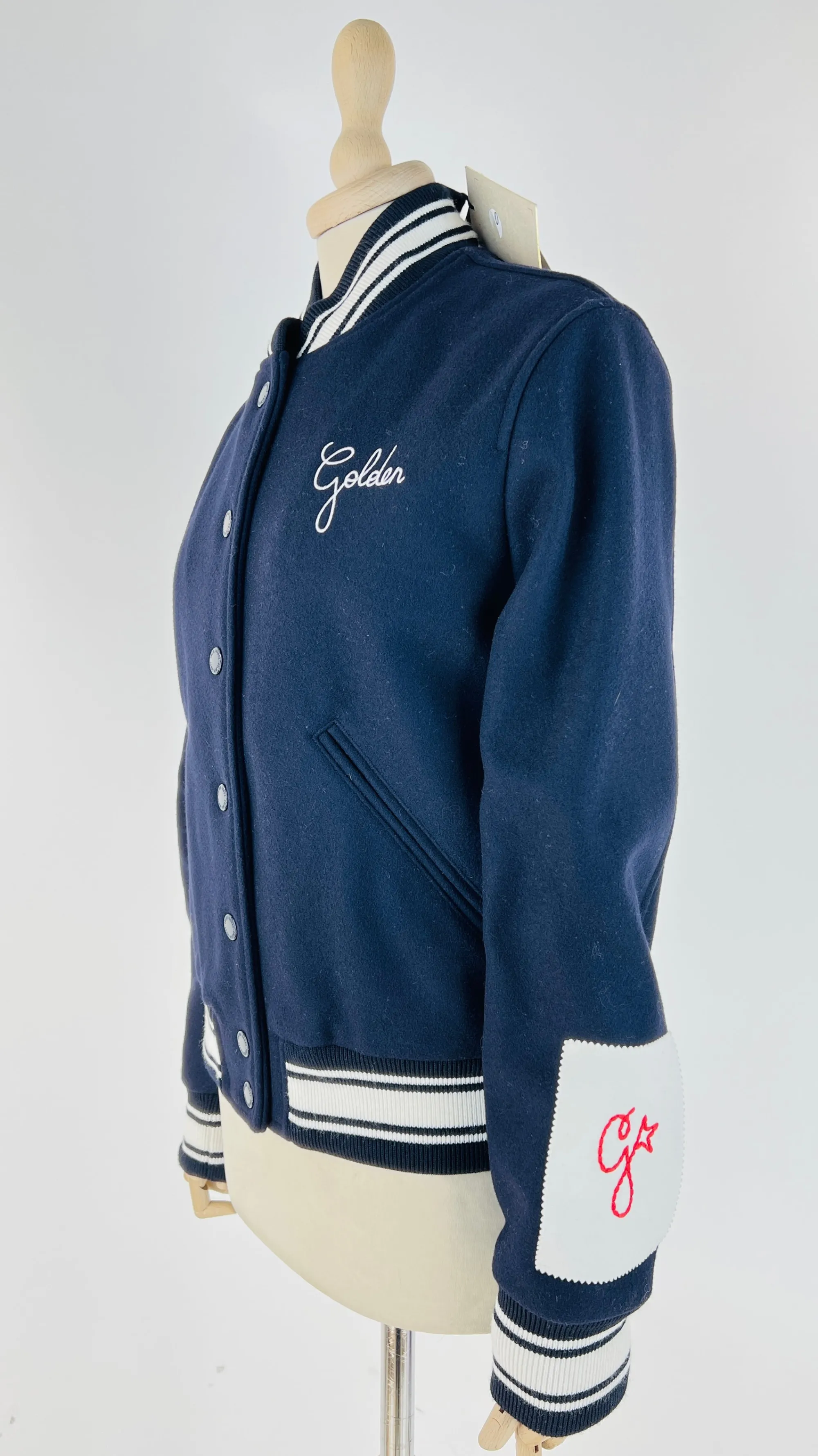 Donna Golden Goose Cappotti, Trench, Soprabiti | Giacche&piumini>Bomber blu navy dettagli bianchi