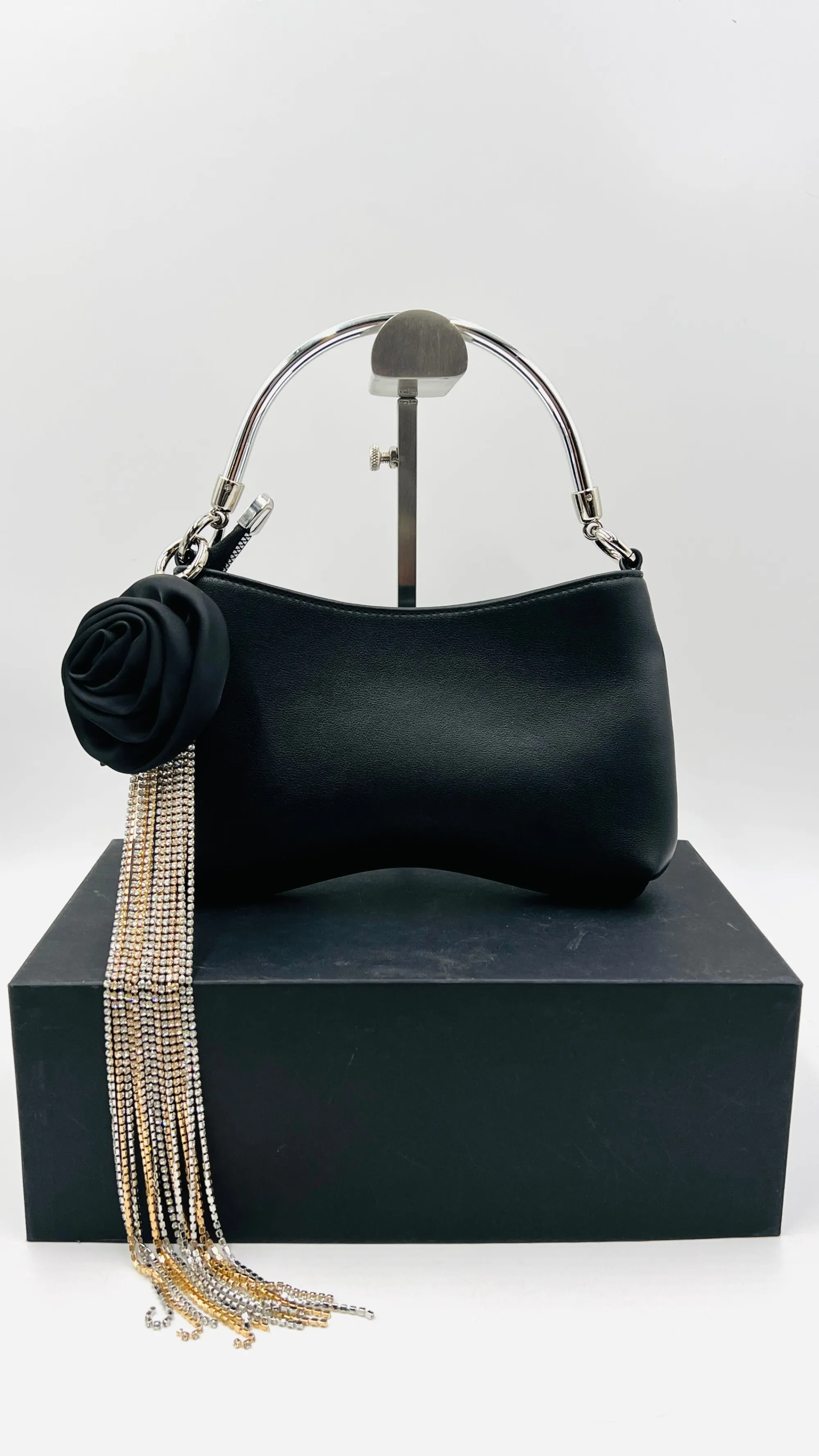 RESERVED Borse>Borsa a mano con fiore frange strass