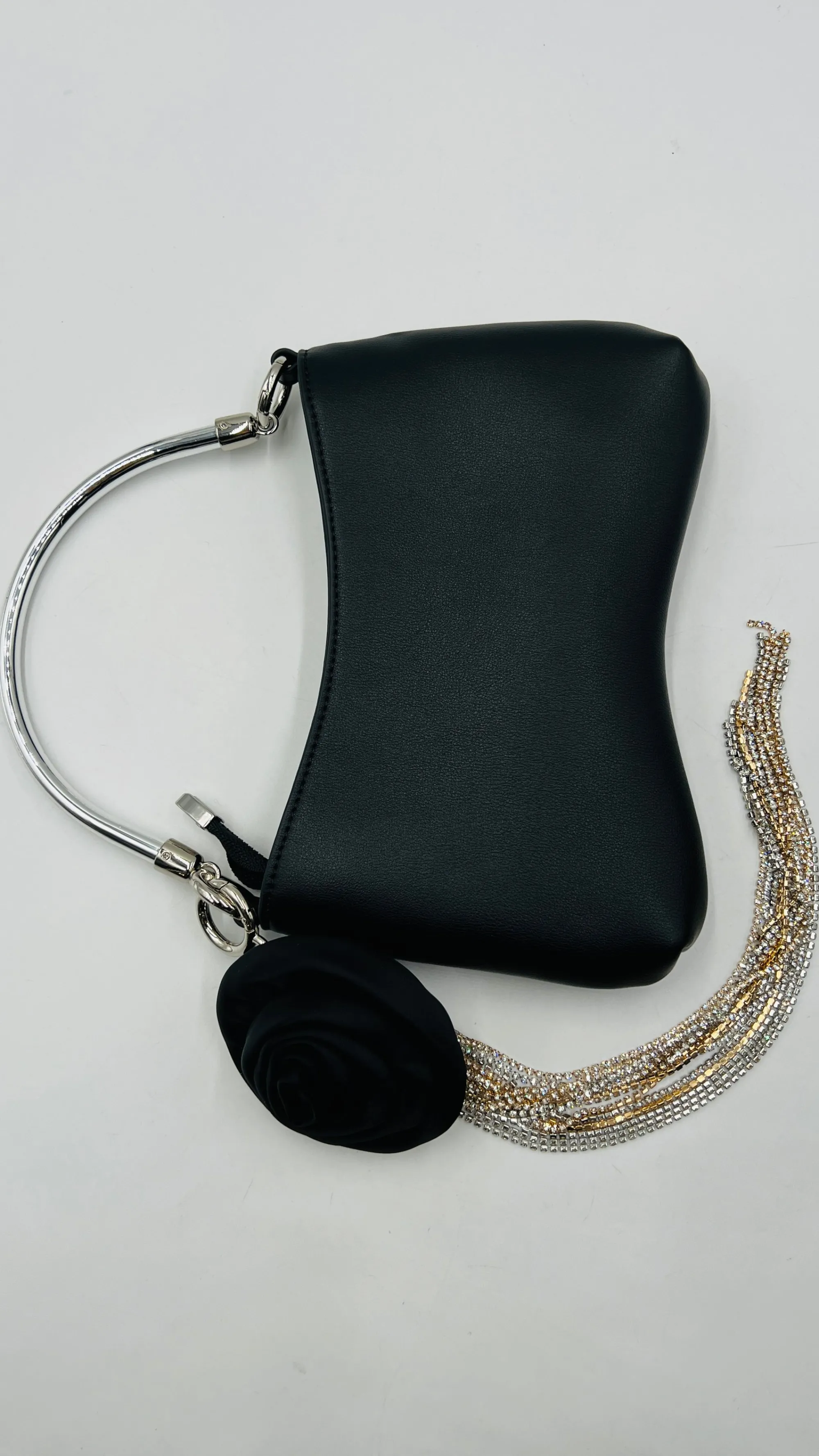 RESERVED Borse>Borsa a mano con fiore frange strass