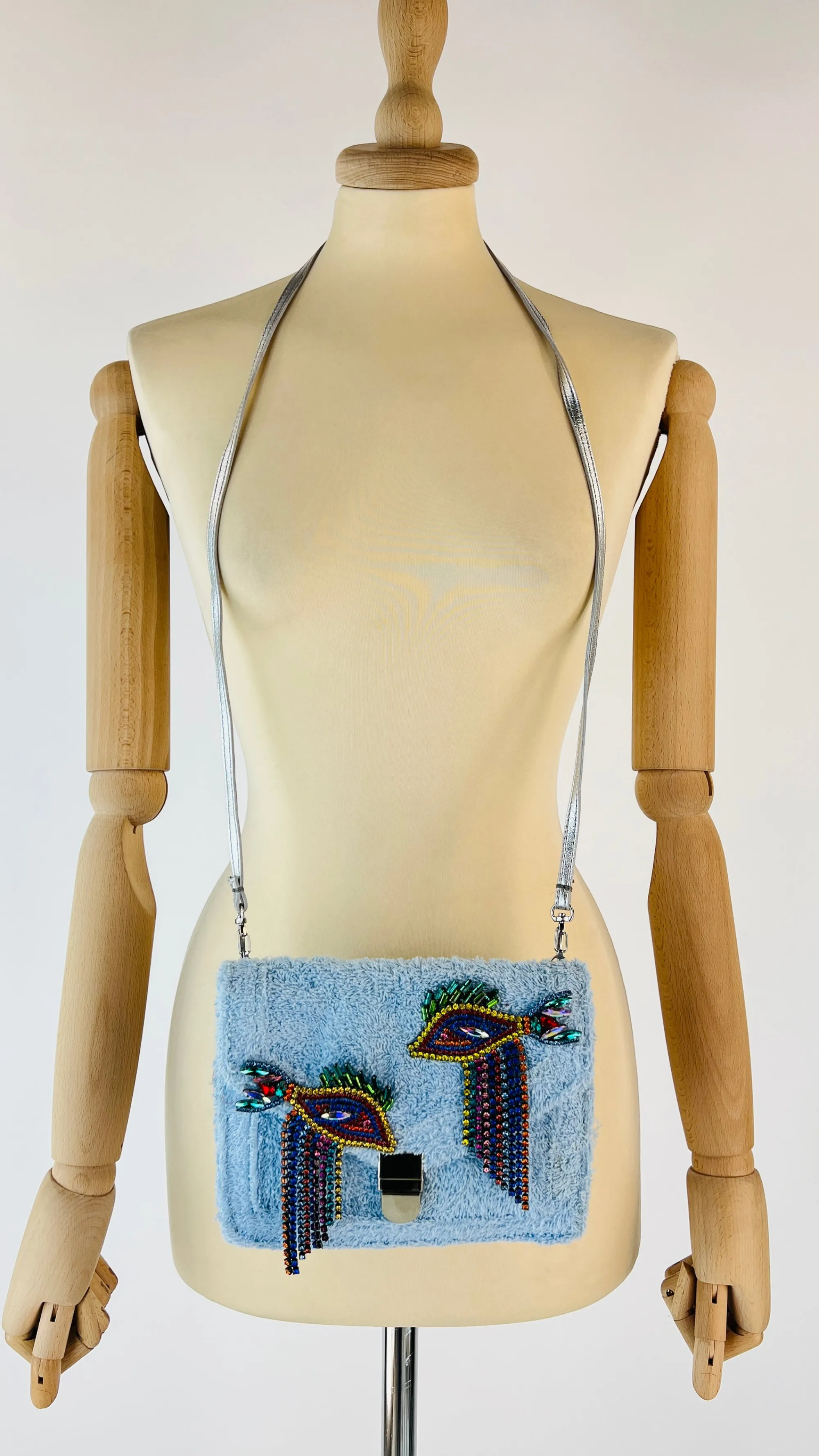 LISA C Borse>Borsa strass con cartellino