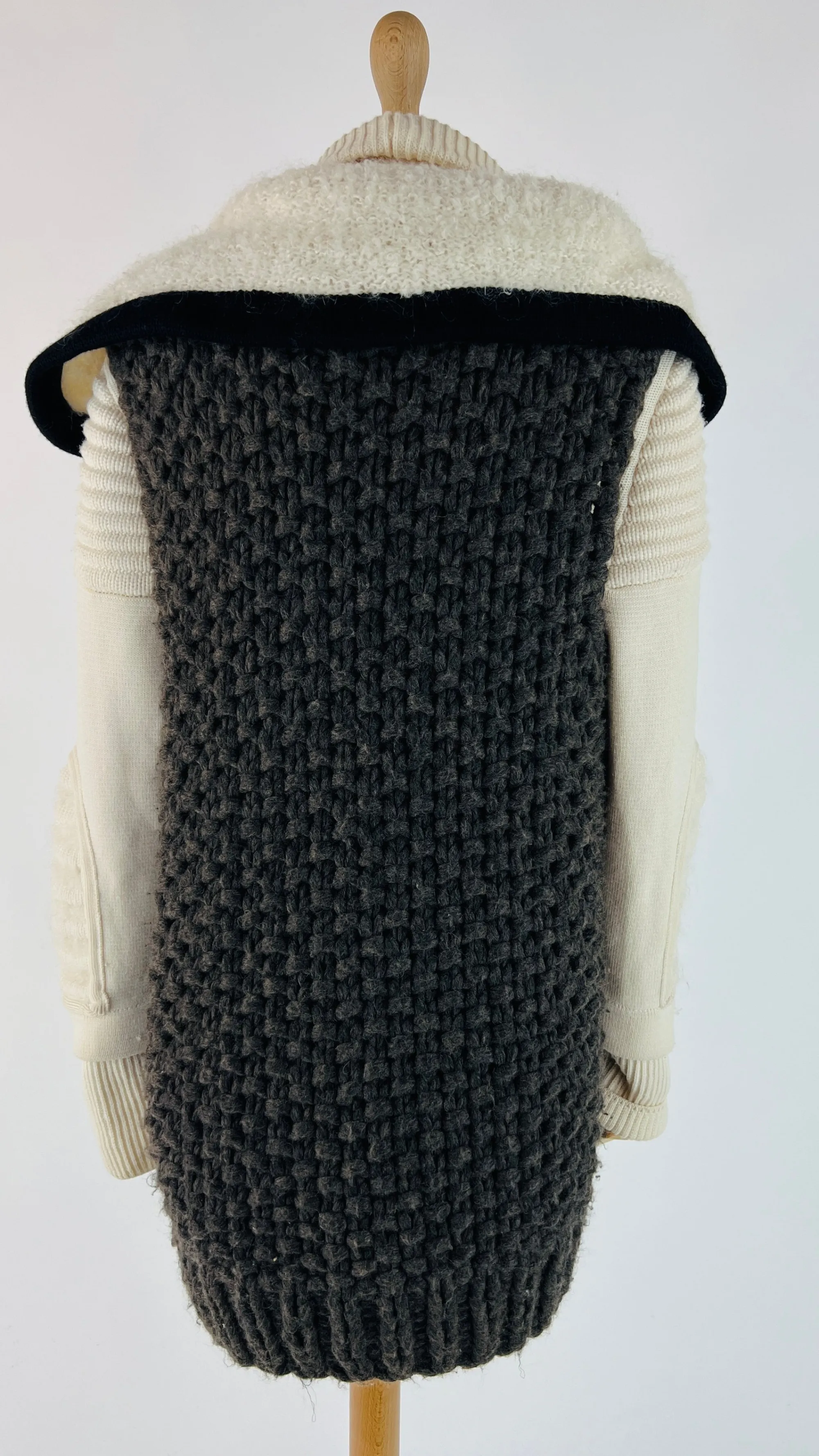 Donna Philosophy Cappotti, Trench, Soprabiti | Bianco/nero/grigio>Cappotto color block in maglia