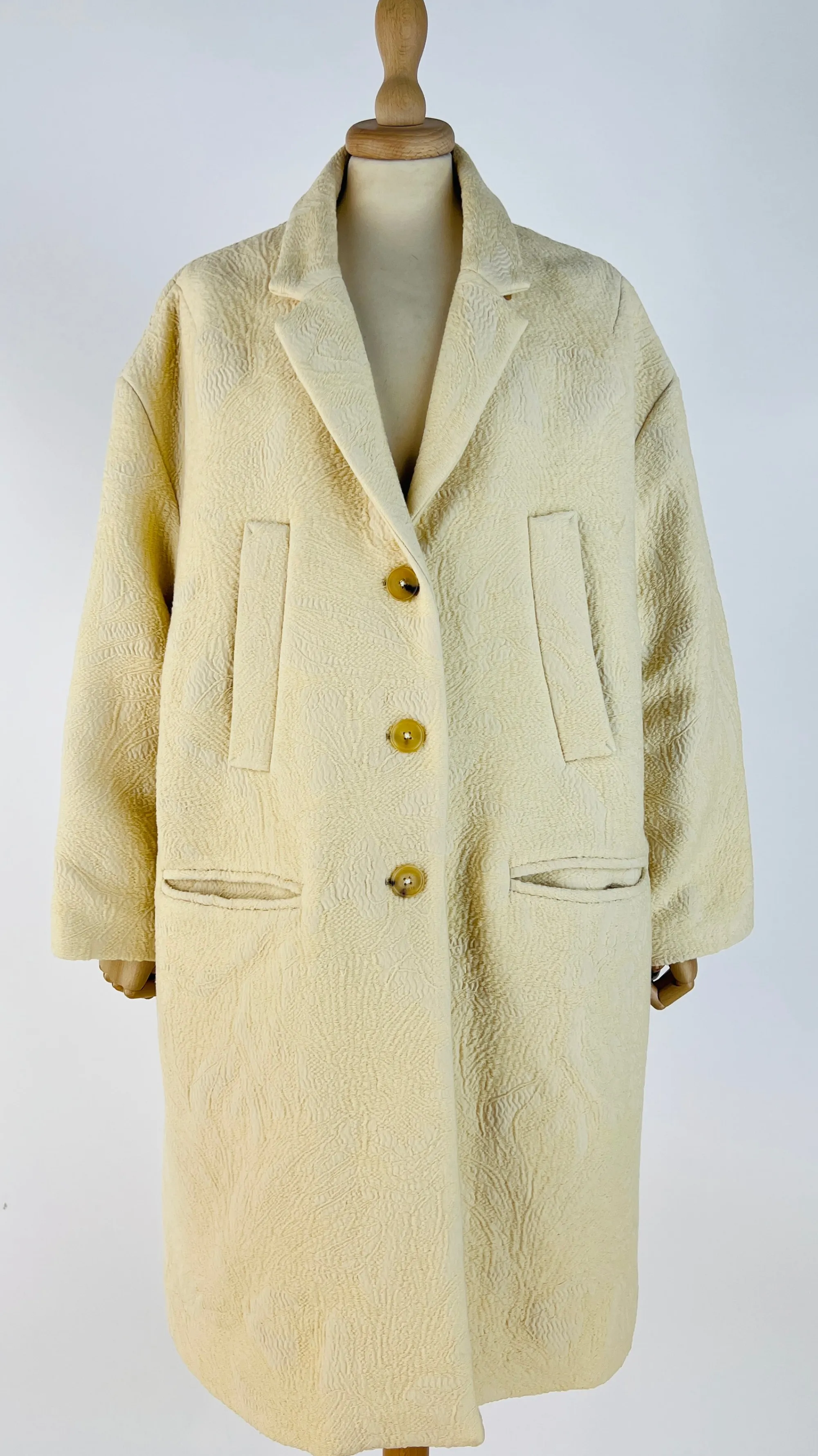 Donna PORTS Cappotti, Trench, Soprabiti | Giallo/arancione/marrone/oro>Cappotto jacquard motivo a rilievo