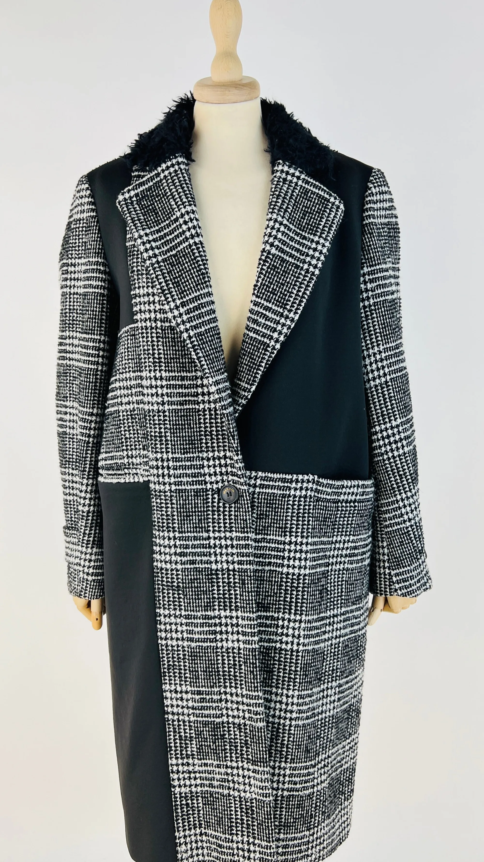 Donna Maxu0026Co Cappotti, Trench, Soprabiti | Fantasie>Cappotto patchwork principe di Galles