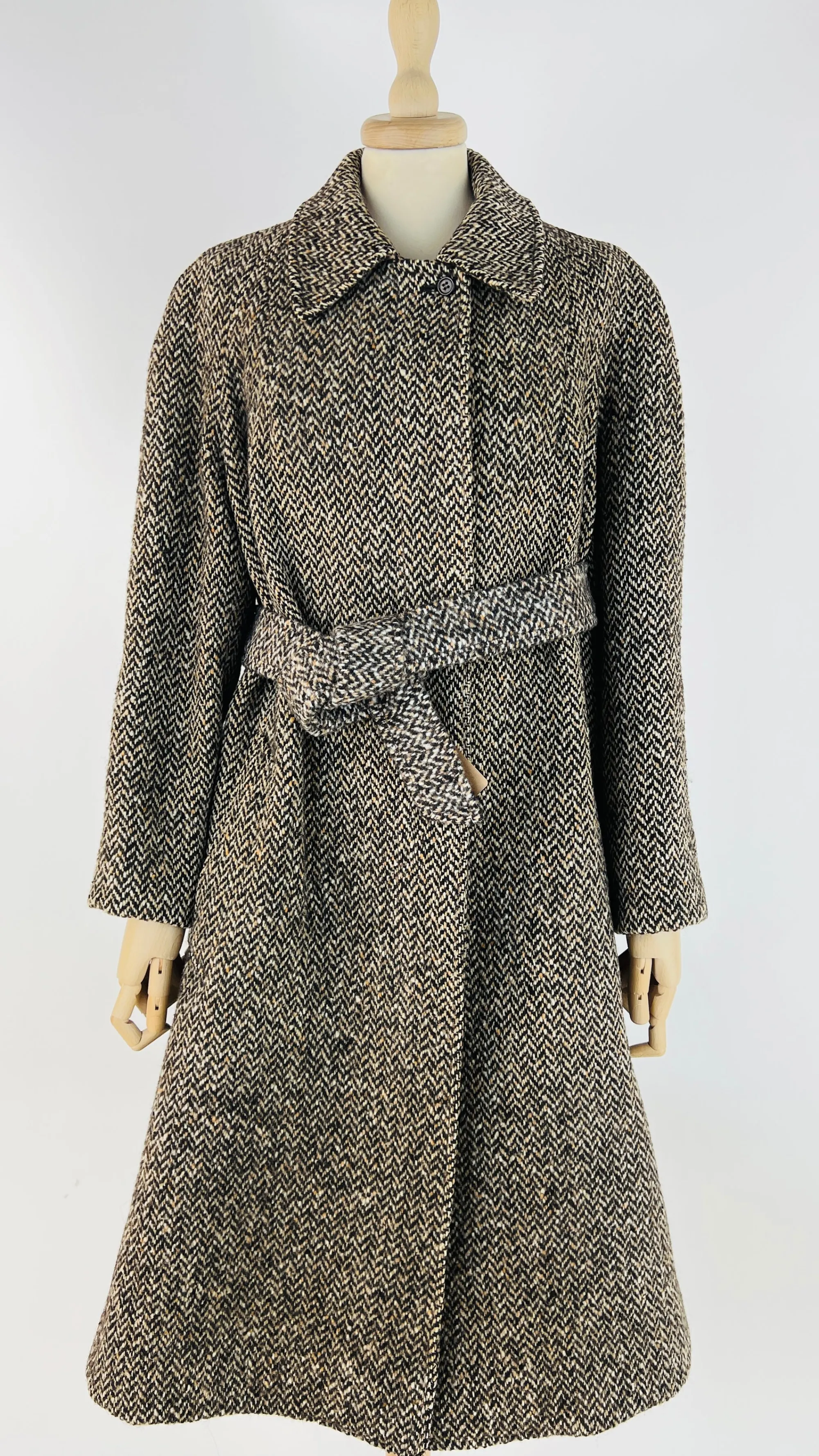 Donna BRIGATTI Cappotti, Trench, Soprabiti | Fantasie>Cappotto vintage spigato con cinta