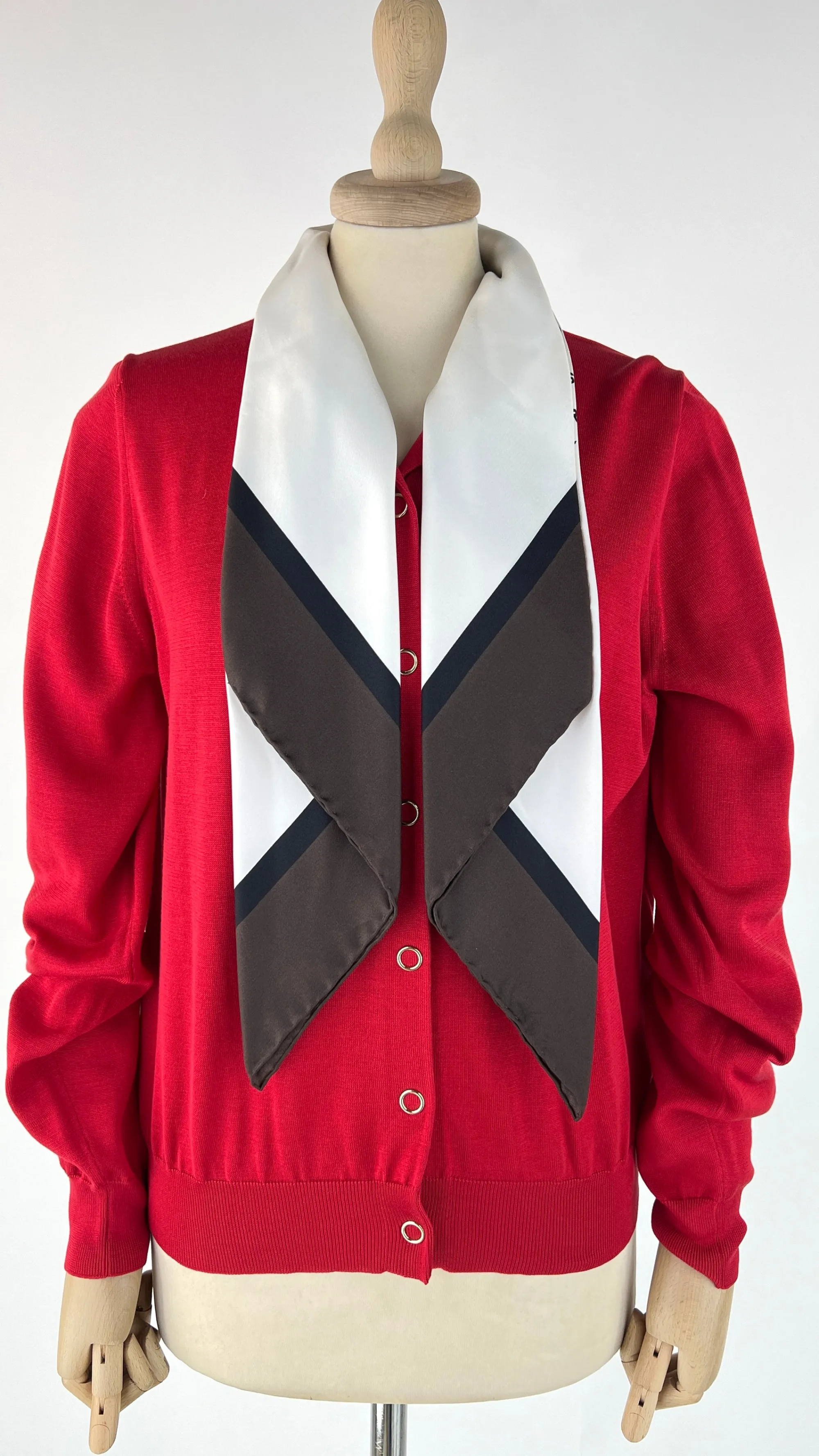 Donna BURBERRY london Felpe E Maglieria | Rosso/rosa/viola>Cardigan in seta con foulard