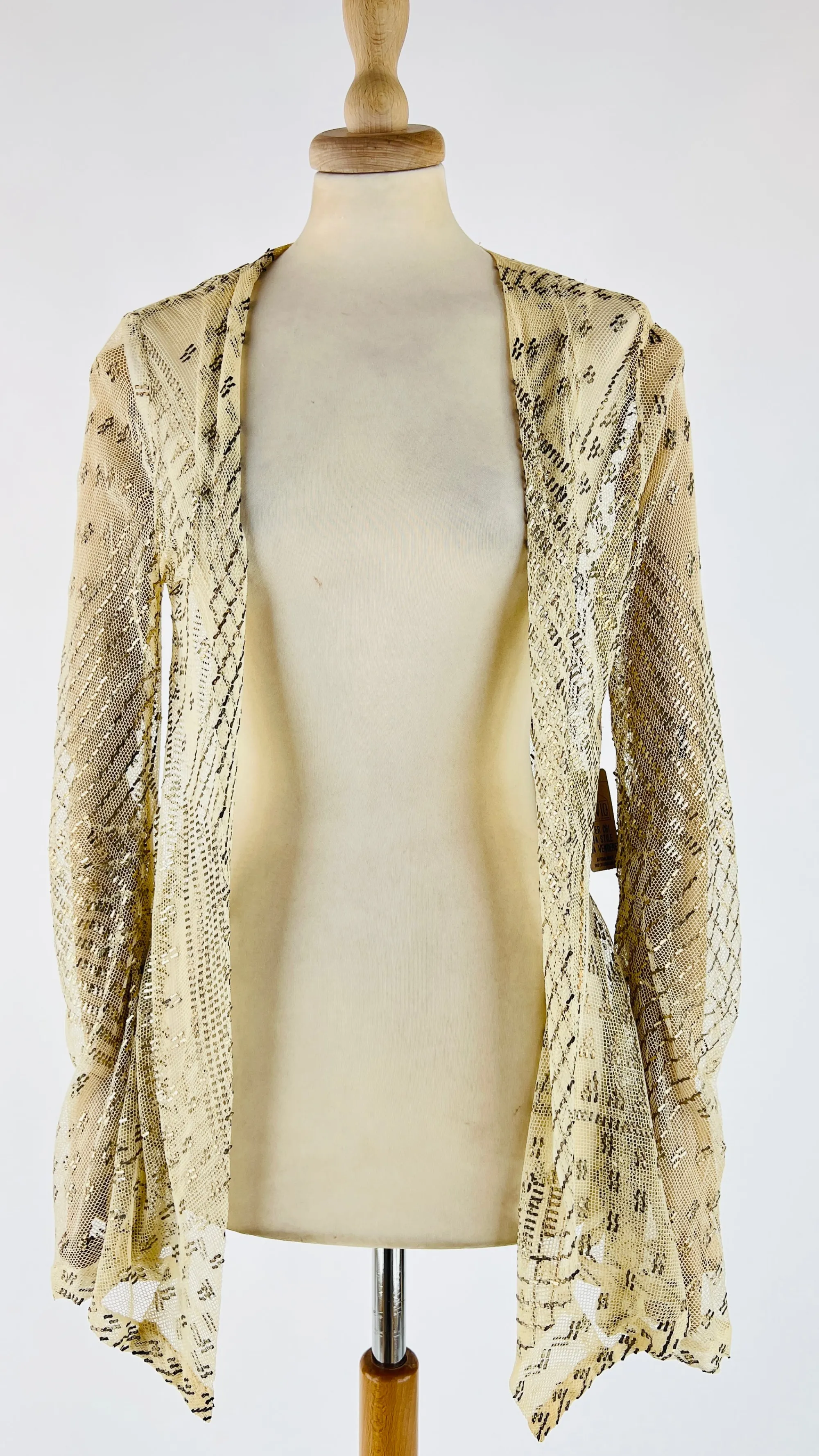 Donna Unsigned Longsleeves | Giallo/arancione/marrone/oro>Cardigan mesh con inserti in metallo