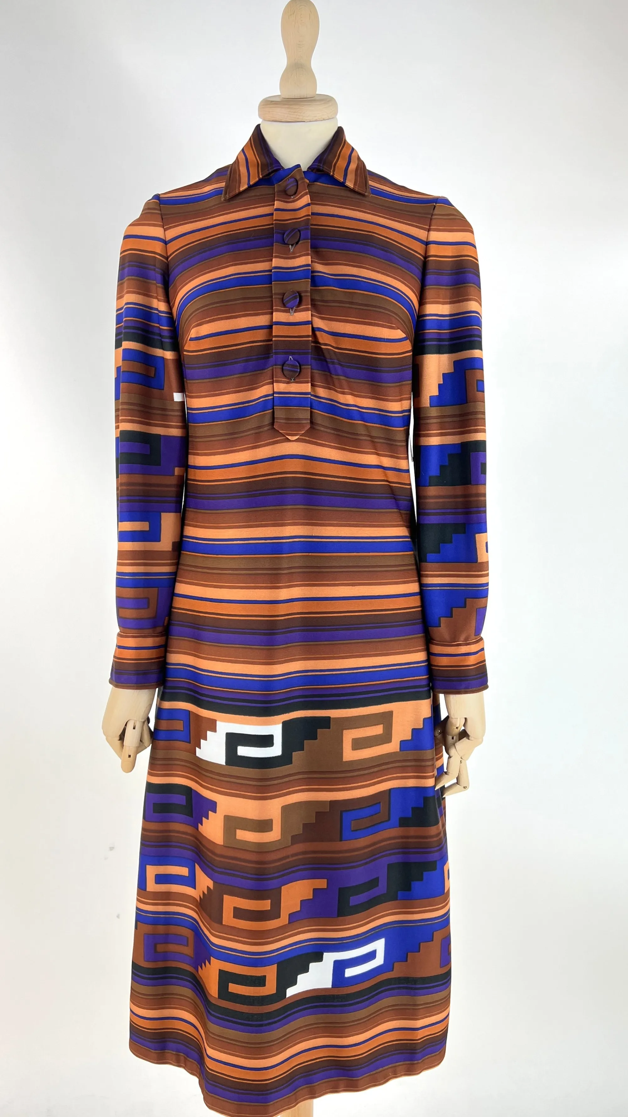 Donna Roberta di Camerino Abiti Midi | Fantasie>Chemisier vintage midi righe
