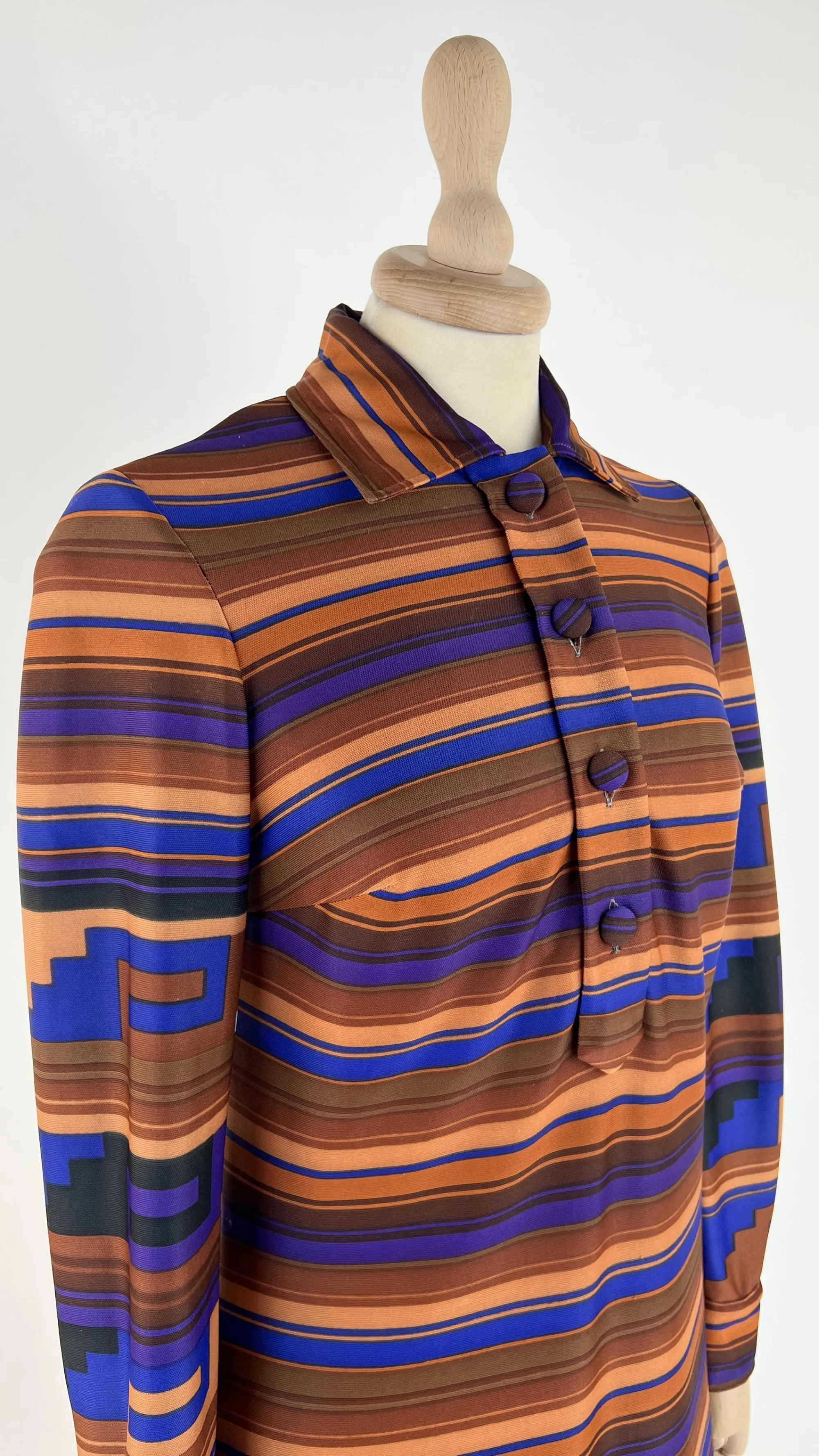 Donna Roberta di Camerino Abiti Midi | Fantasie>Chemisier vintage midi righe