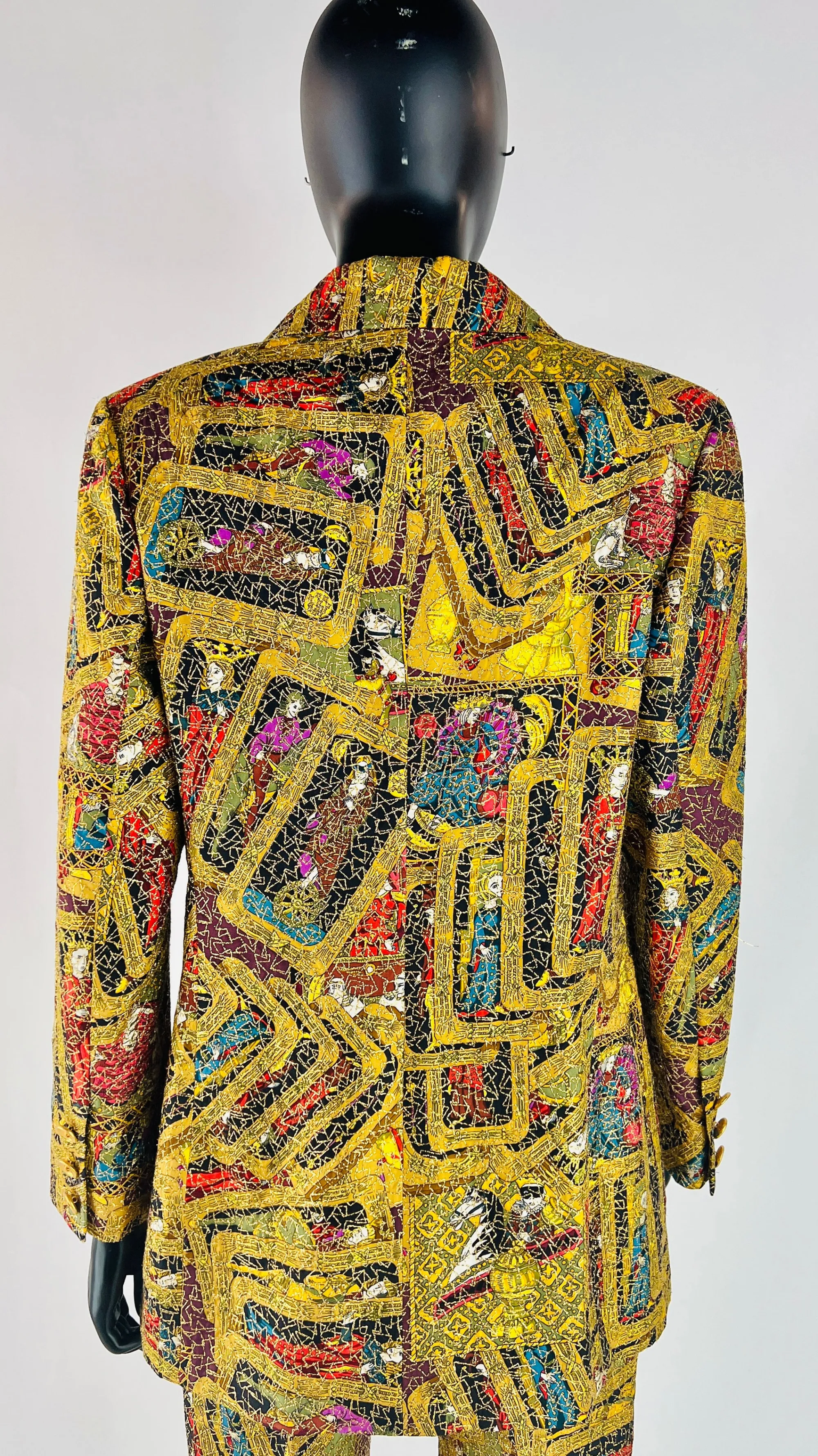 Donna HERMES Completi, Set E Tailleur | Giallo/arancione/marrone/oro>Completo vintage in seta con ricami dorati