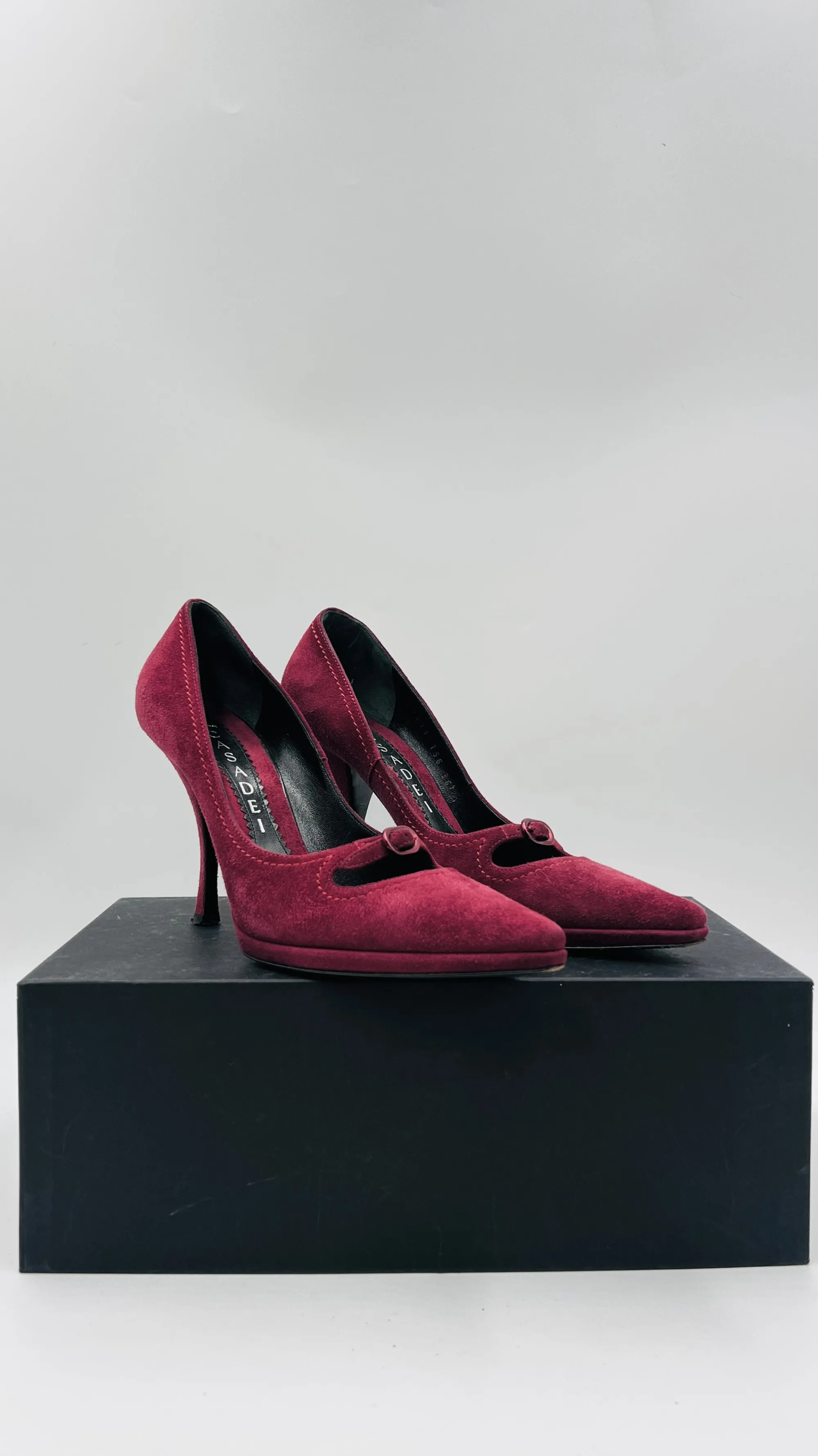 Casadei Scarpe>Decollete in velluto bordeaux