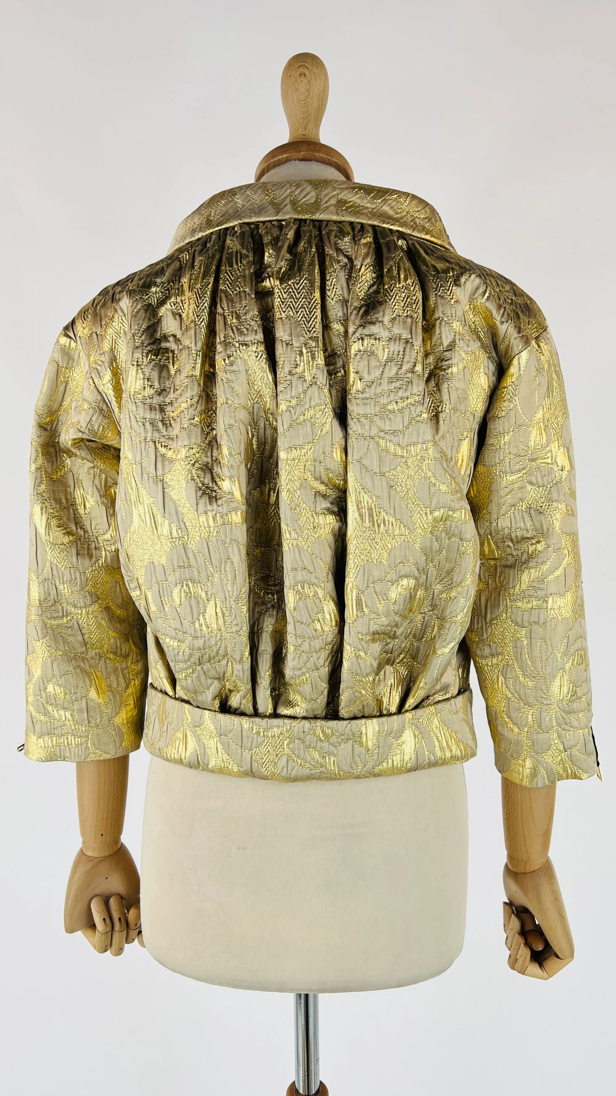 Donna DSQUARED2 Cappotti, Trench, Soprabiti | Giacche&piumini>Giacca in jacquard oro con dettagli zip