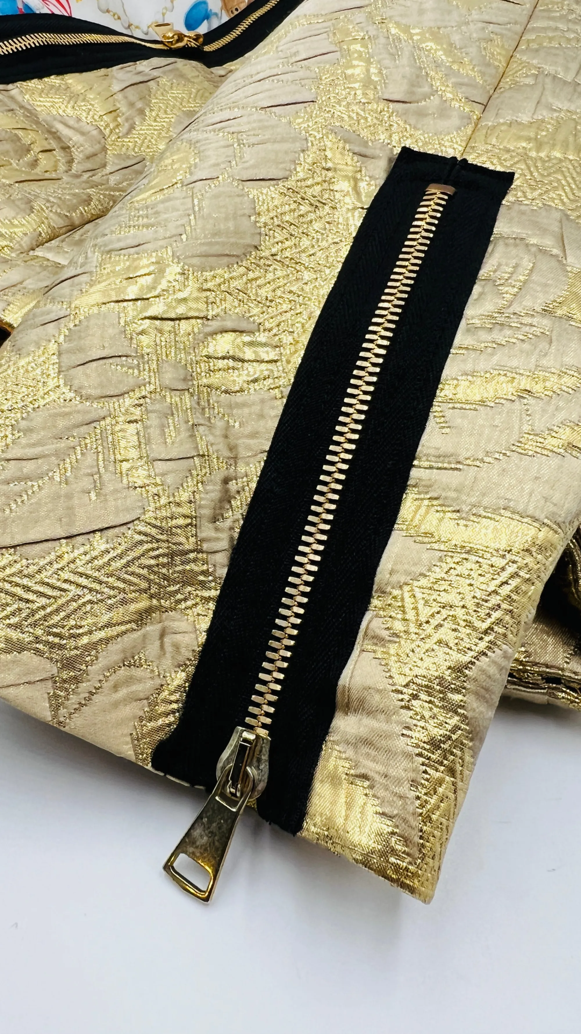 Donna DSQUARED2 Cappotti, Trench, Soprabiti | Giacche&piumini>Giacca in jacquard oro con dettagli zip