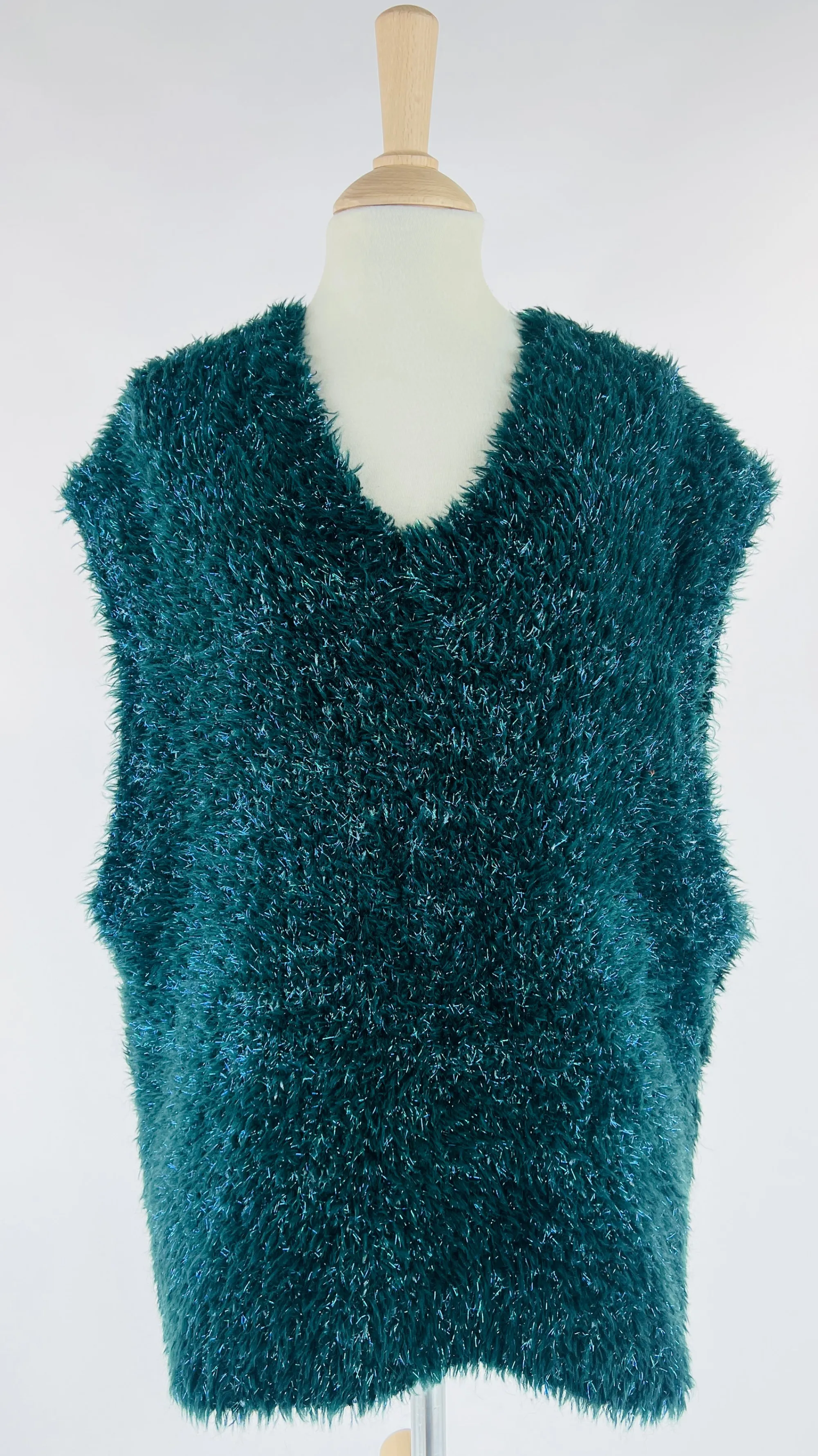 Donna Wooyoungmi Tops E Smanicati | Blu/azzurro/verde>Gilet faux fur con lurex