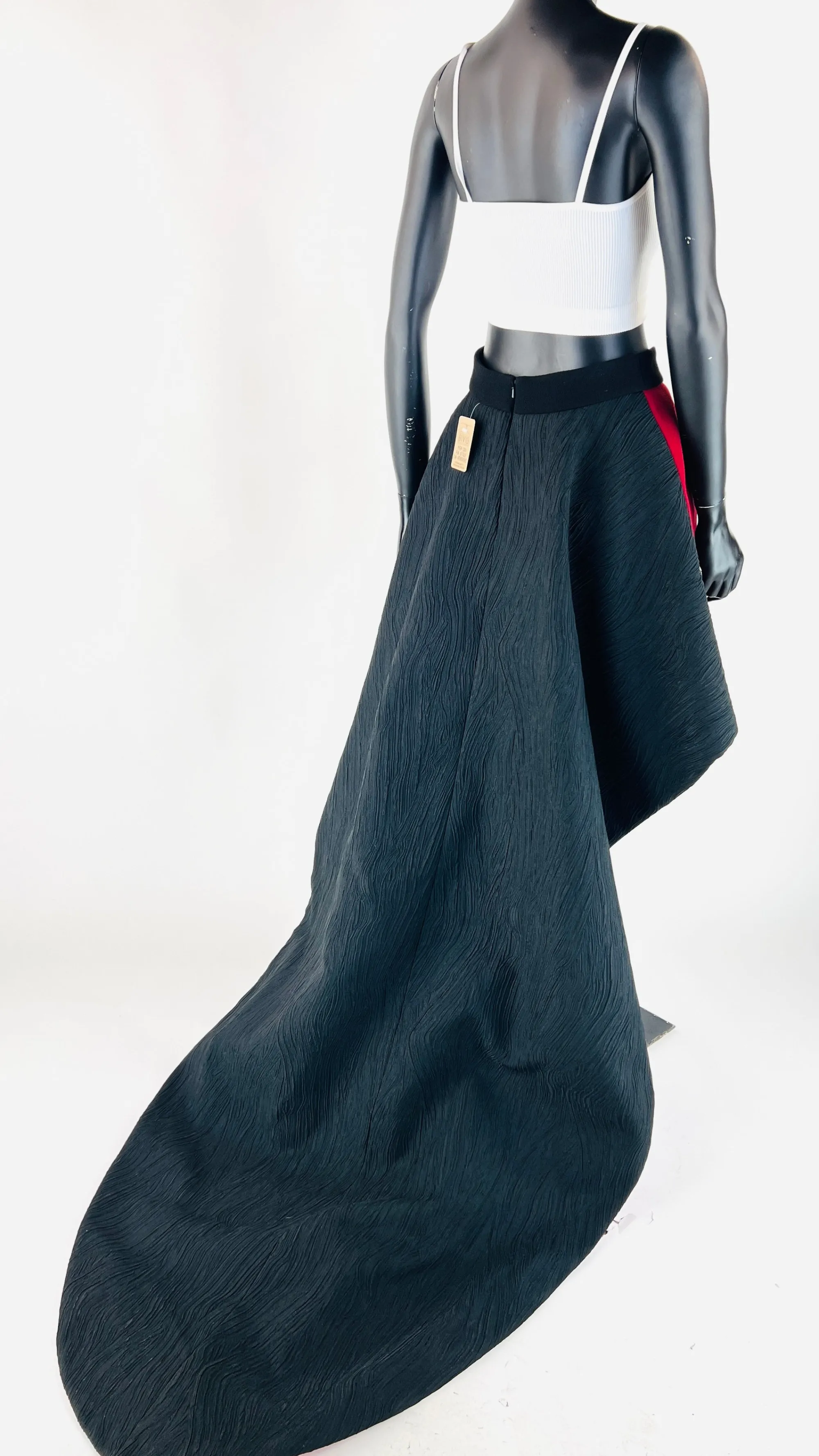 Donna Fausto Puglisi Gonne | Rosso/rosa/viola>Gonna color block con coda