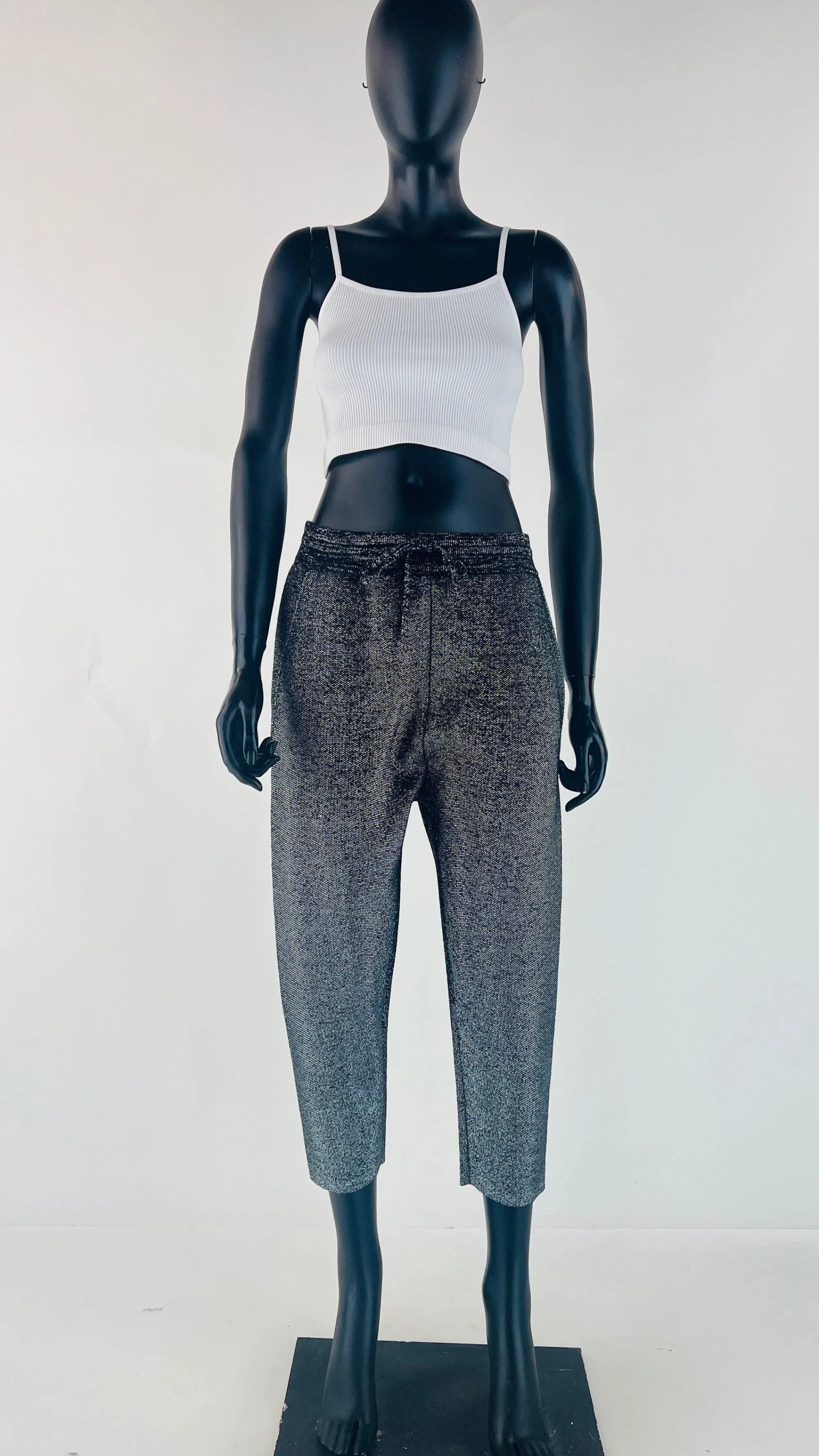 Donna Jil Sander Pantaloni E Shorts | Bianco/nero/grigio>Joggers lamè con cartellino