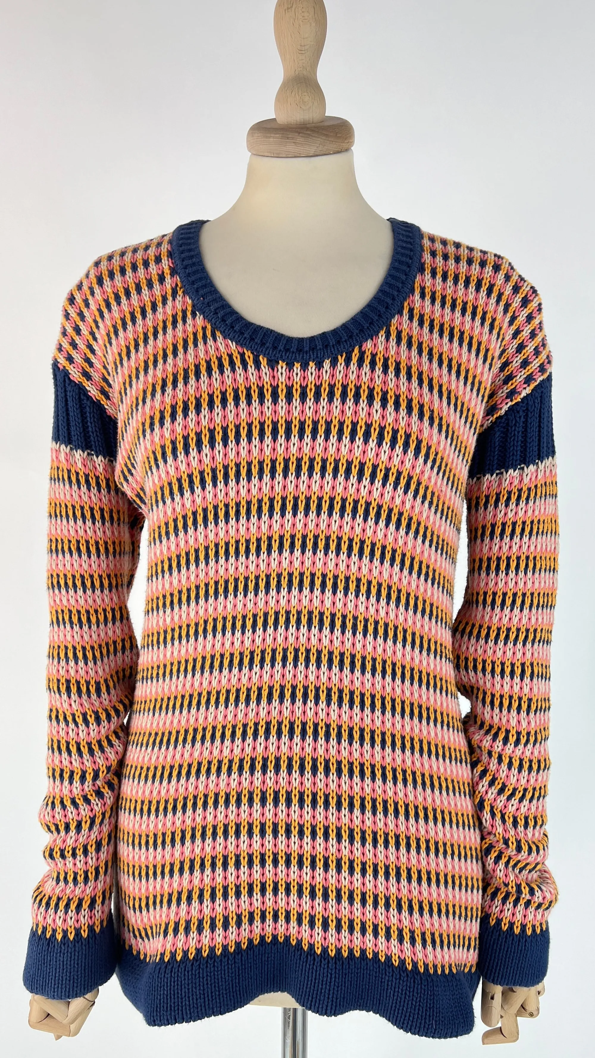 Donna Momoni Felpe E Maglieria | Fantasie>Maglia jacquard a righe multicolor