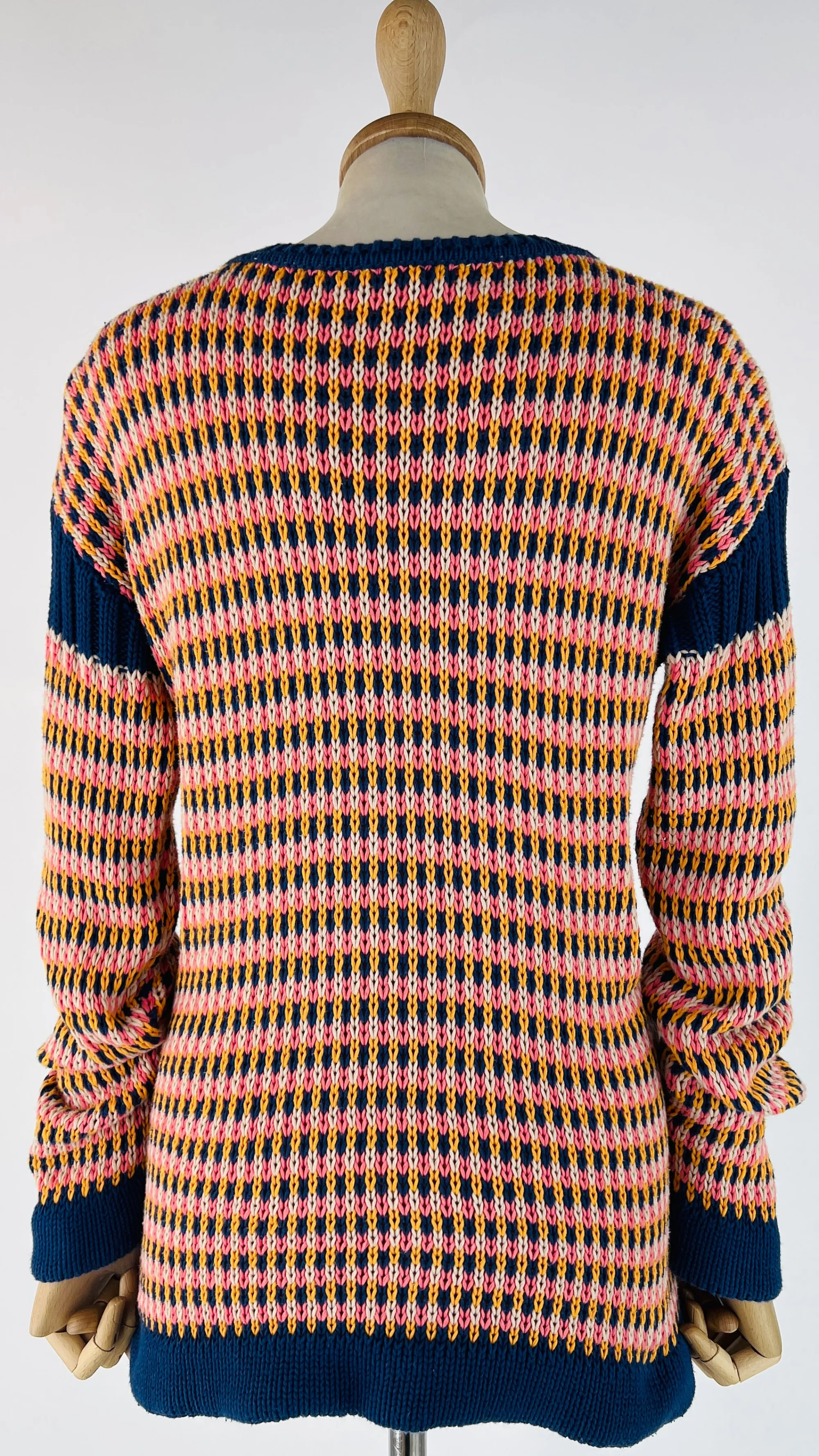 Donna Momoni Felpe E Maglieria | Fantasie>Maglia jacquard a righe multicolor