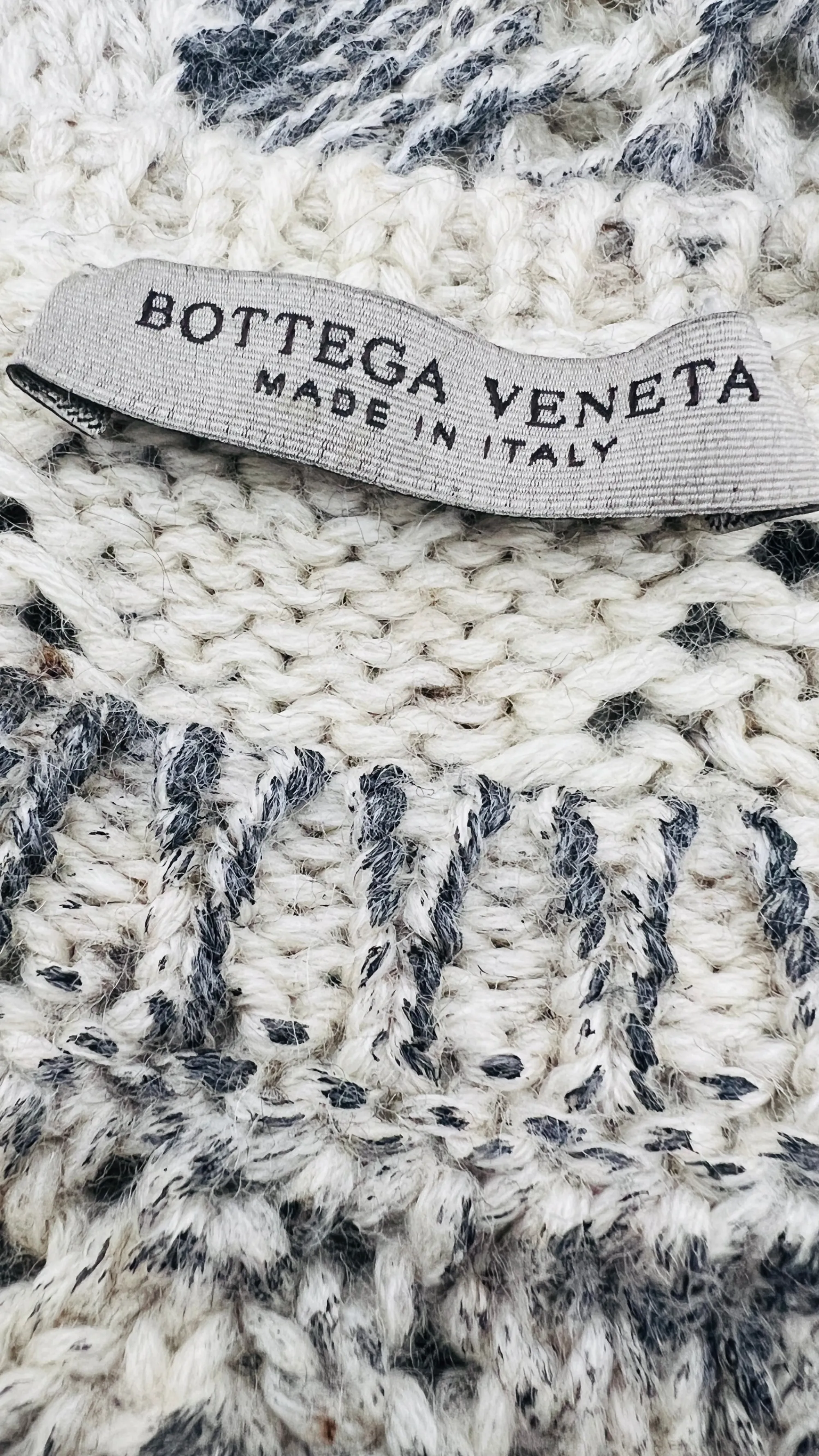 Donna BOTTEGA VENETA Felpe E Maglieria | Bianco/nero/grigio>Maglione traforato tinto in capo