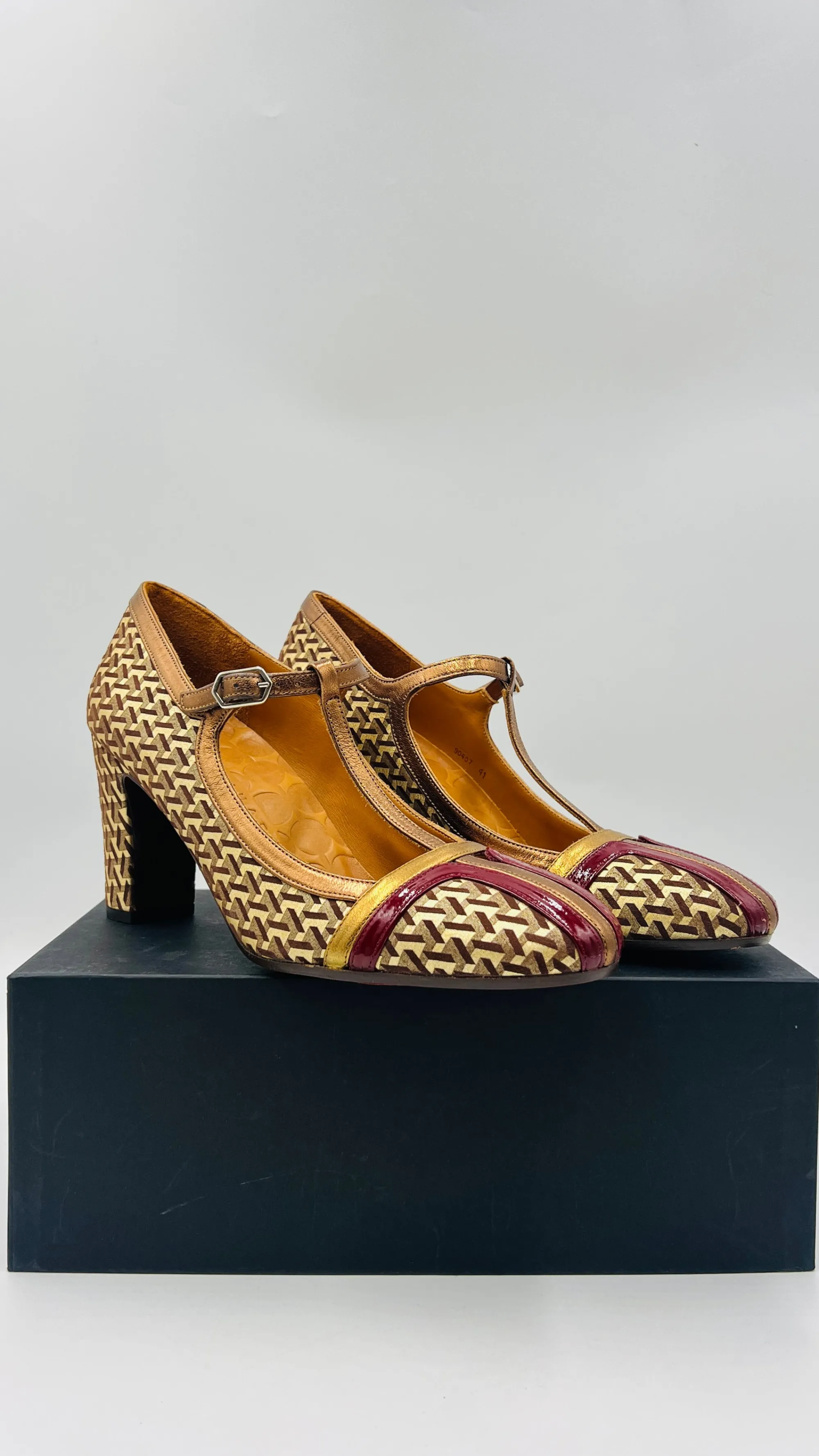 CHIE MIHARA Scarpe>Mary Jane lamé fantasia geometrica