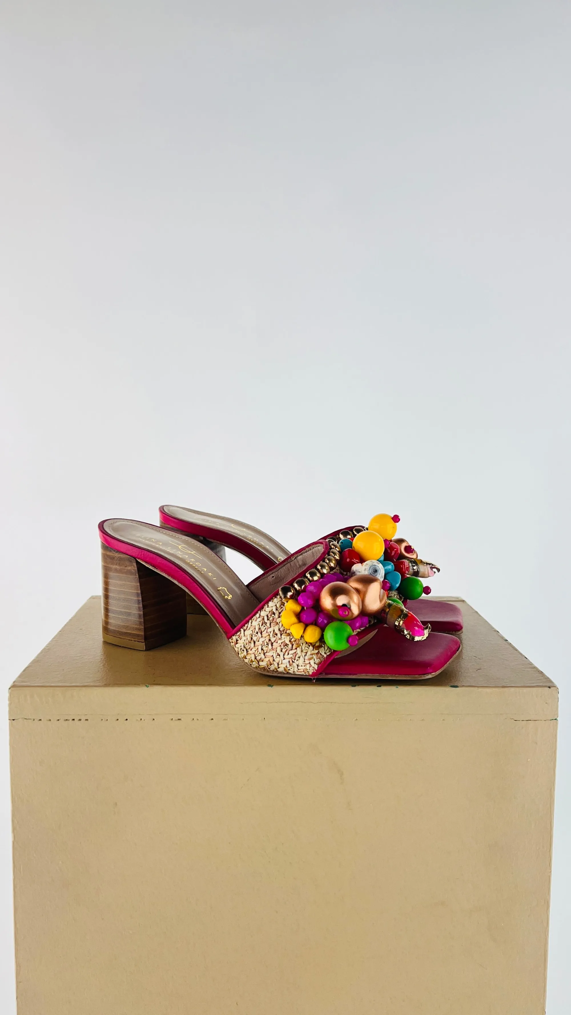 Donna Elina Linardaki Scarpe | Rosso/rosa/viola>Mules con appliqués