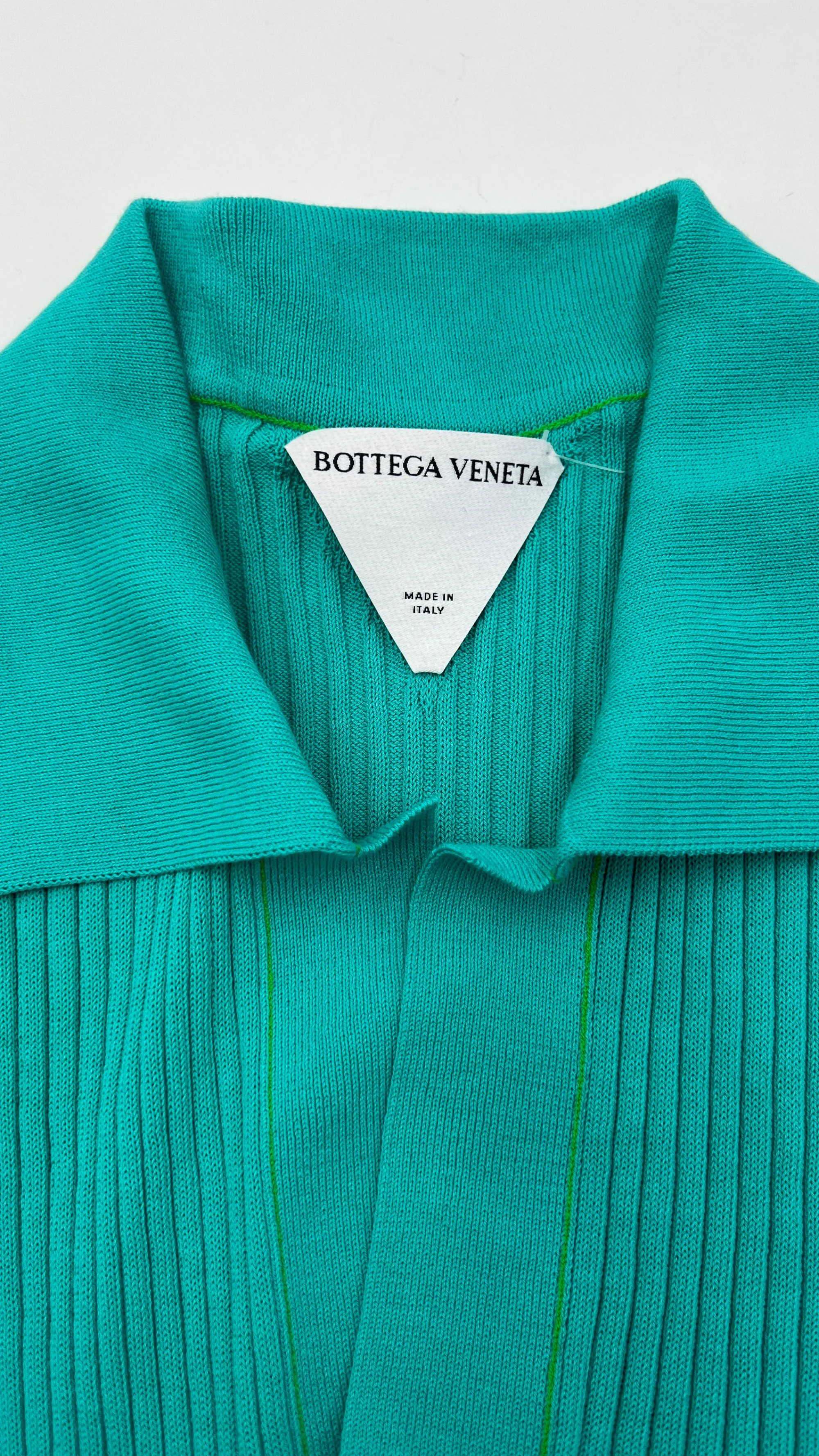 Donna BOTTEGA VENETA T-shirts E Bluse | Blu/azzurro/verde>Polo a costine Pre-Fall 2021