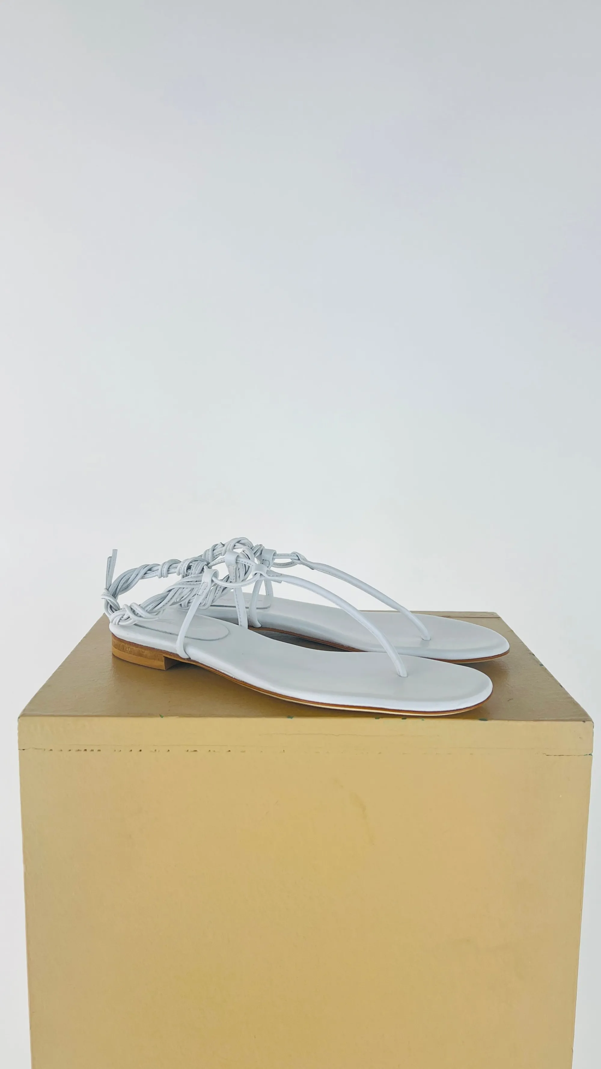 Donna ANNA F. Scarpe | Bianco/nero/grigio>Sandali bianchi in pelle