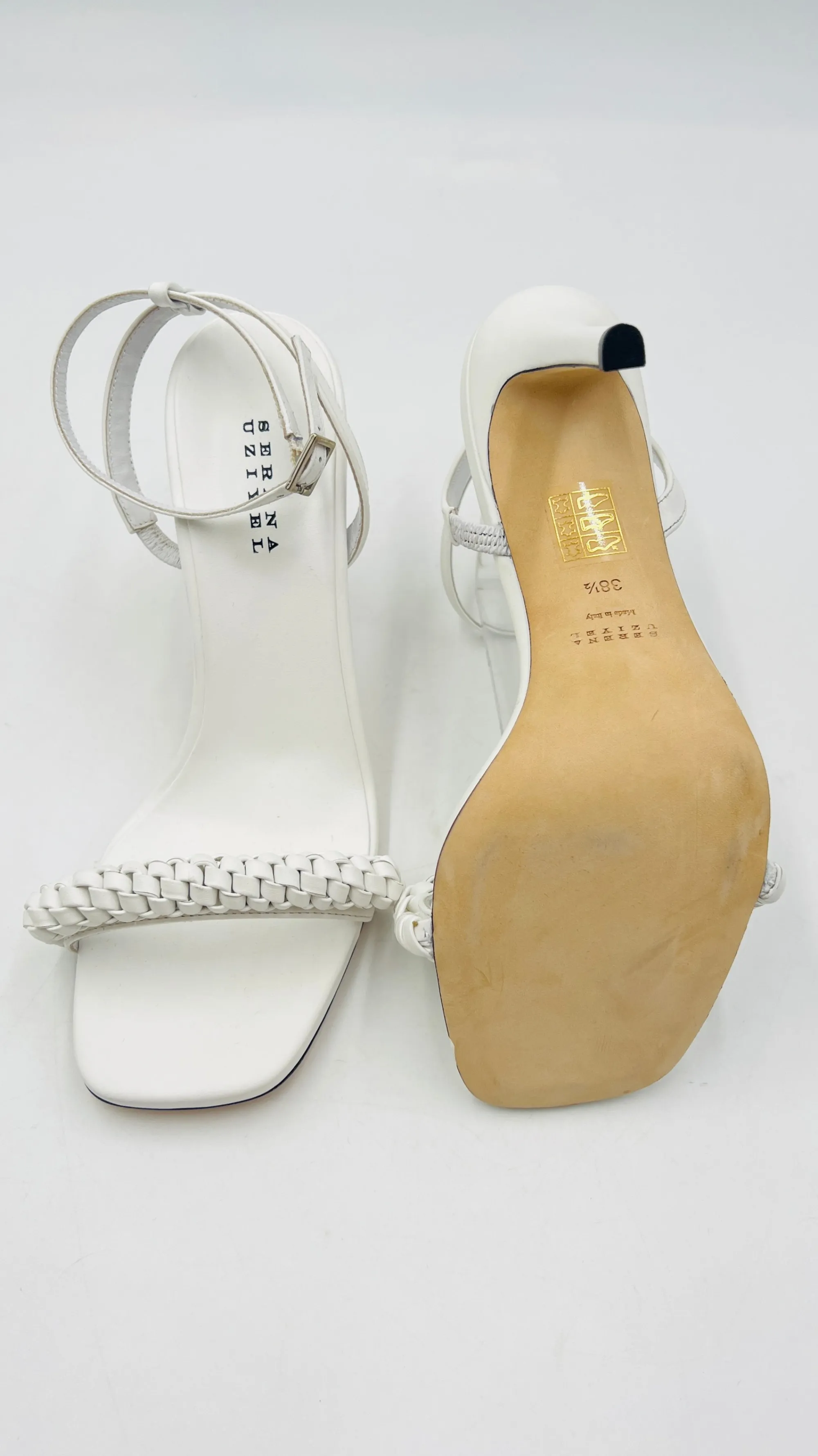 Donna SERENA uziyel Scarpe | Bianco/nero/grigio>Sandali con dettaglio intrecciato