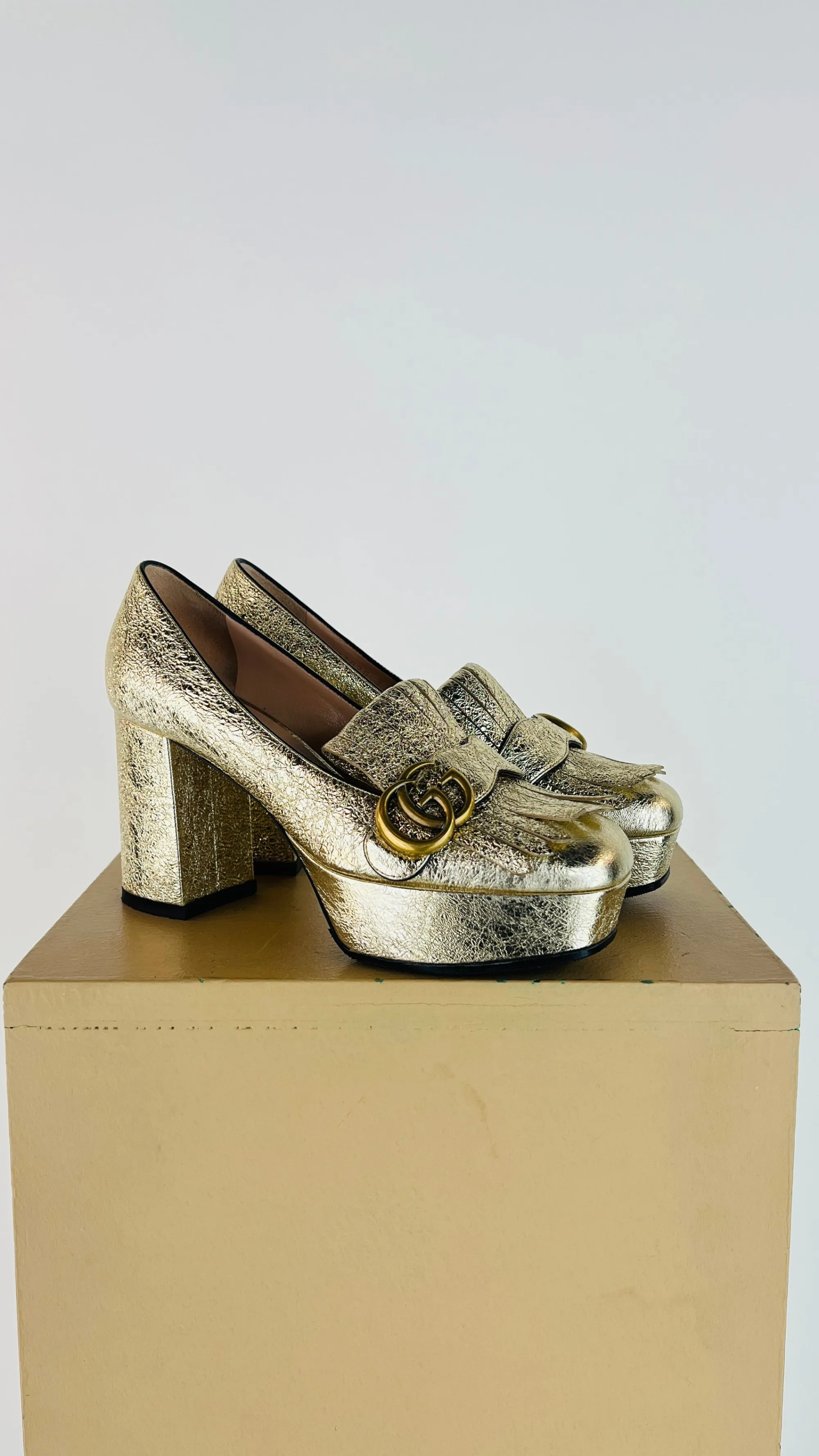 Donna GUCCI Scarpe | Giallo/arancione/marrone/oro>Scarpe plaform "Galassia GG Marmont"