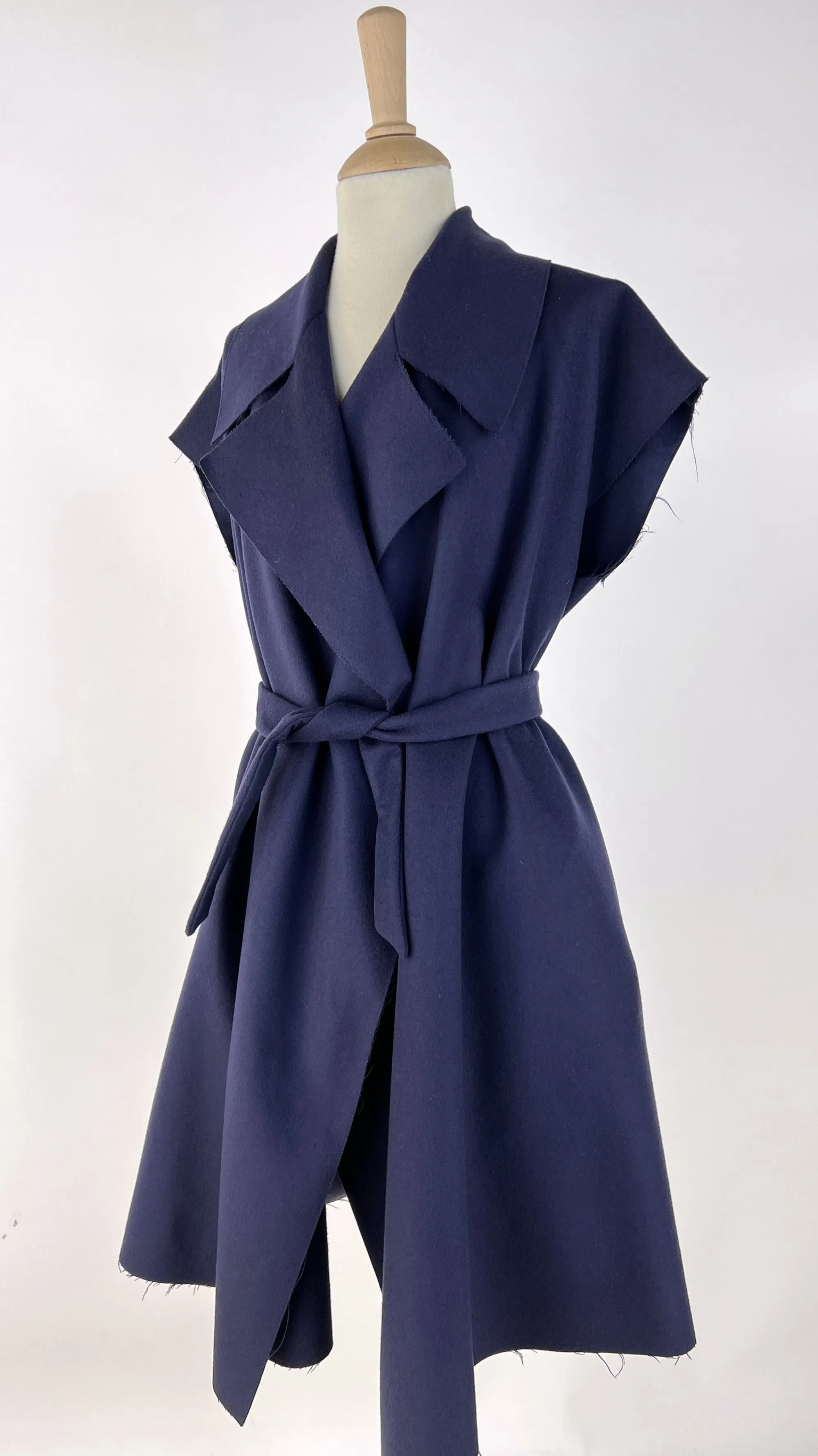 Donna AGNONA Cappotti, Trench, Soprabiti | Blu/azzurro/verde>Soprabito smanicato tagliovivo blu