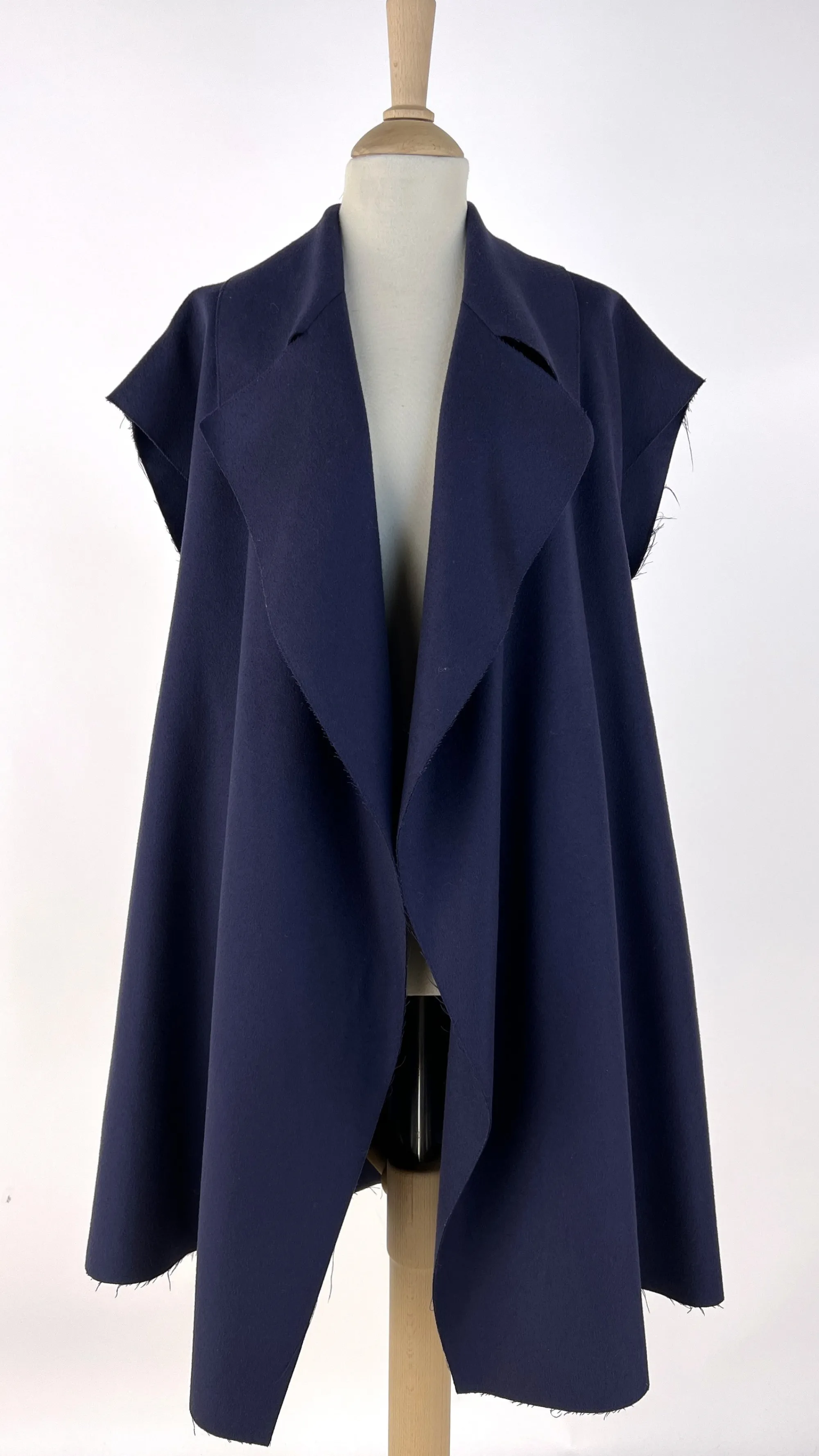 Donna AGNONA Cappotti, Trench, Soprabiti | Blu/azzurro/verde>Soprabito smanicato tagliovivo blu